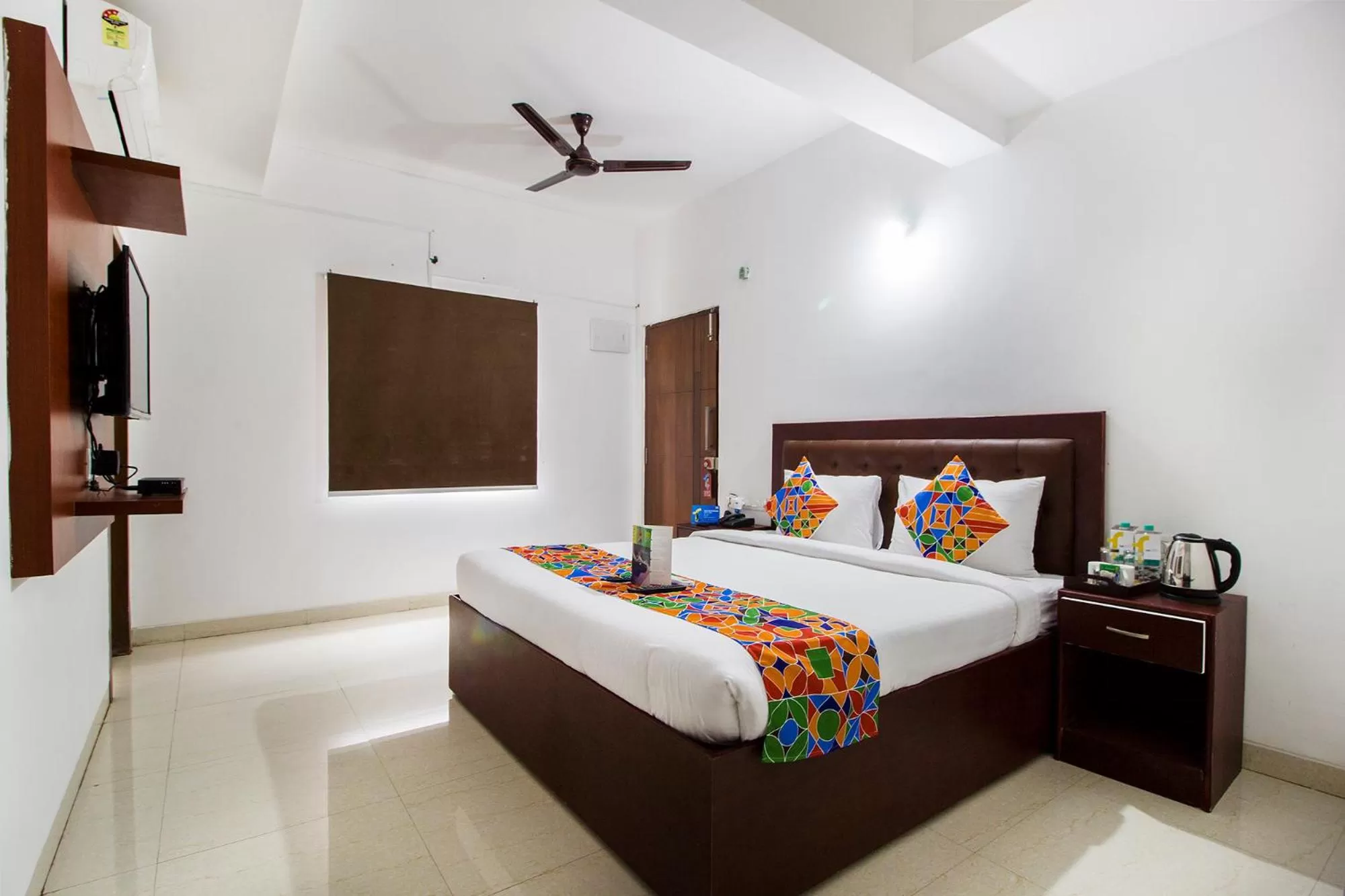 Bed in FabHotel Limestone Suites -750M from Yashoda Hospitals, Somajiguda