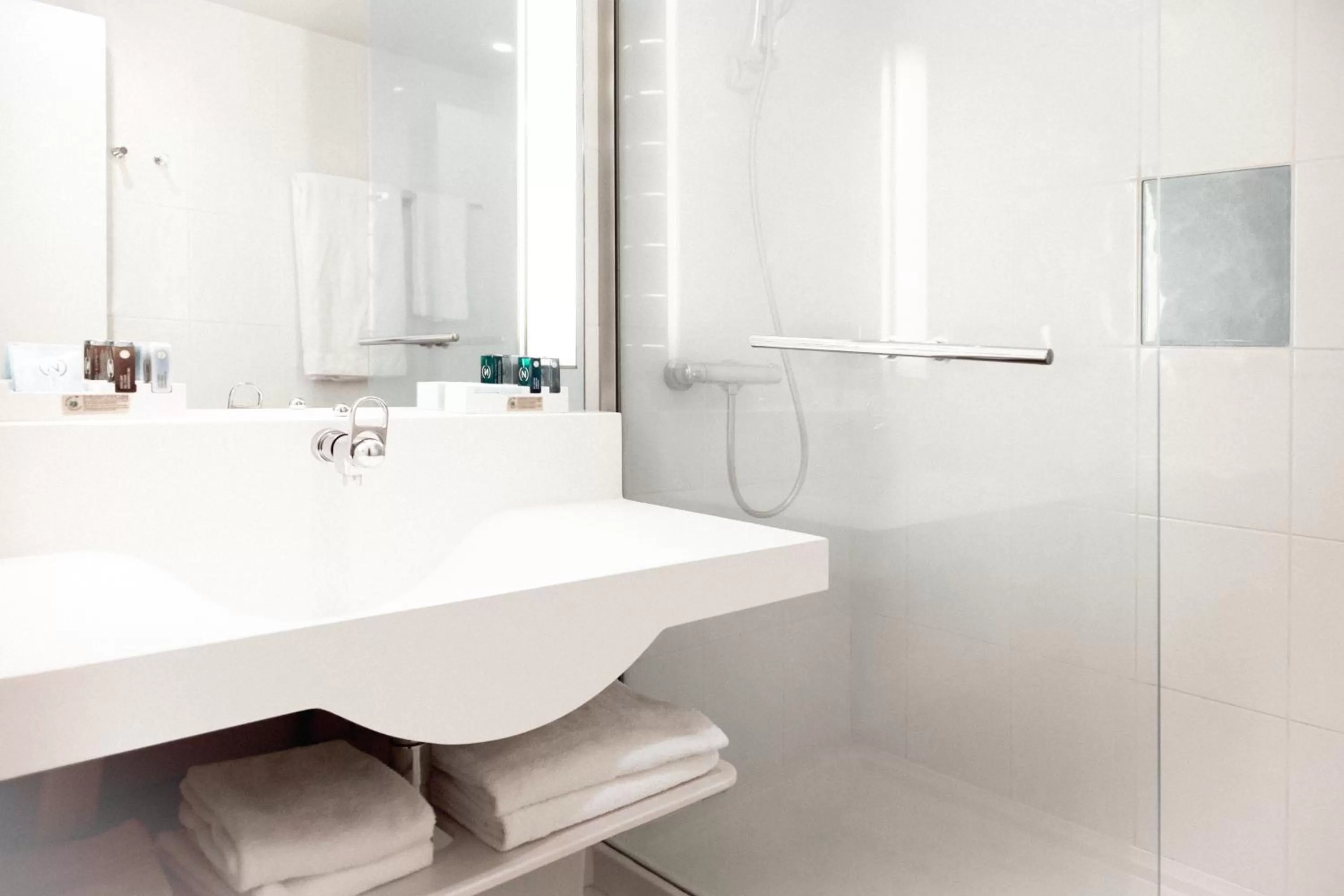 Shower in Novotel Paris Charles de Gaulle Airport