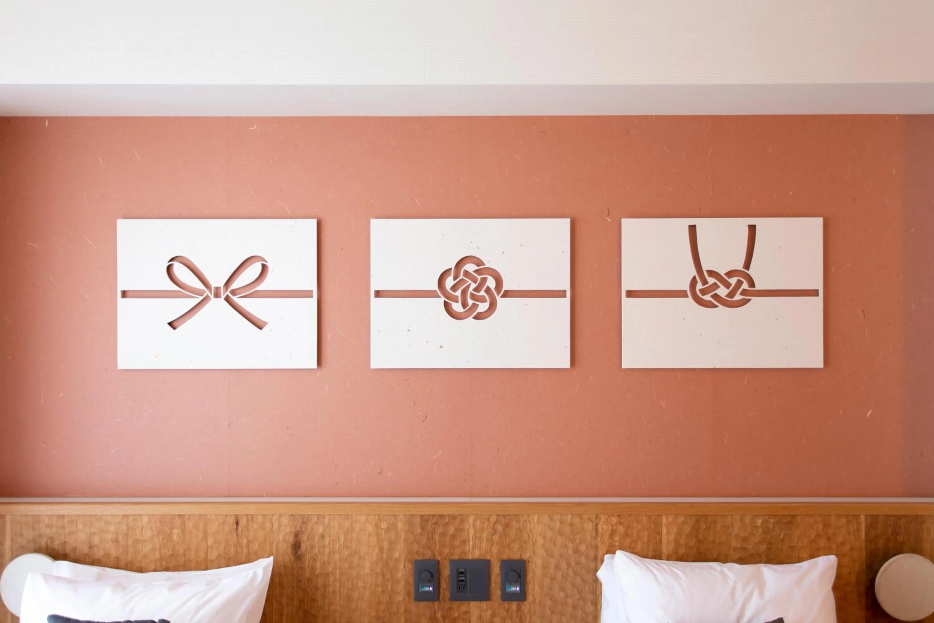 Decorative detail, Bed in Hotel Kanazawa Zoushi