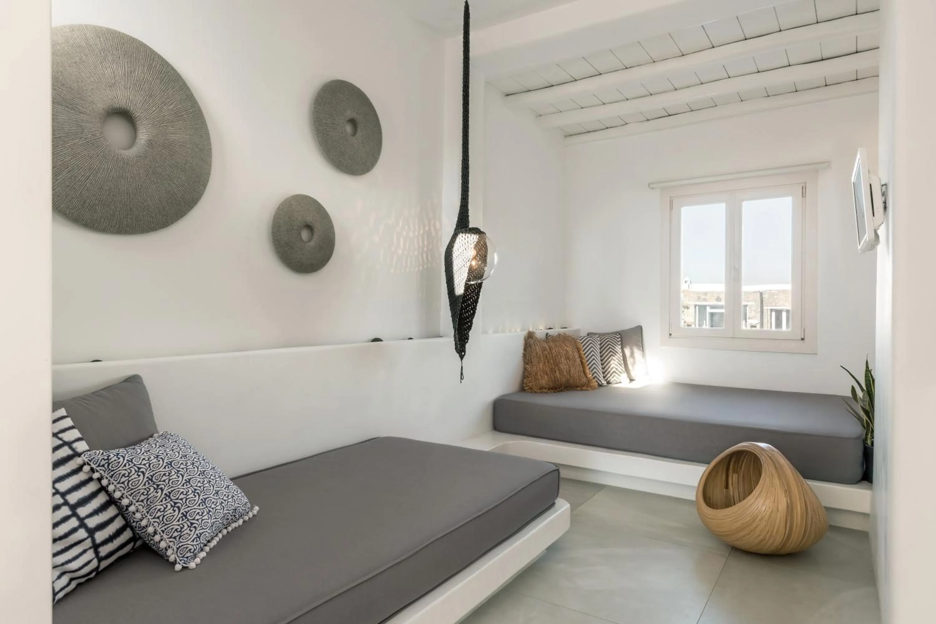 Toilet, Bed in A Hotel Mykonos