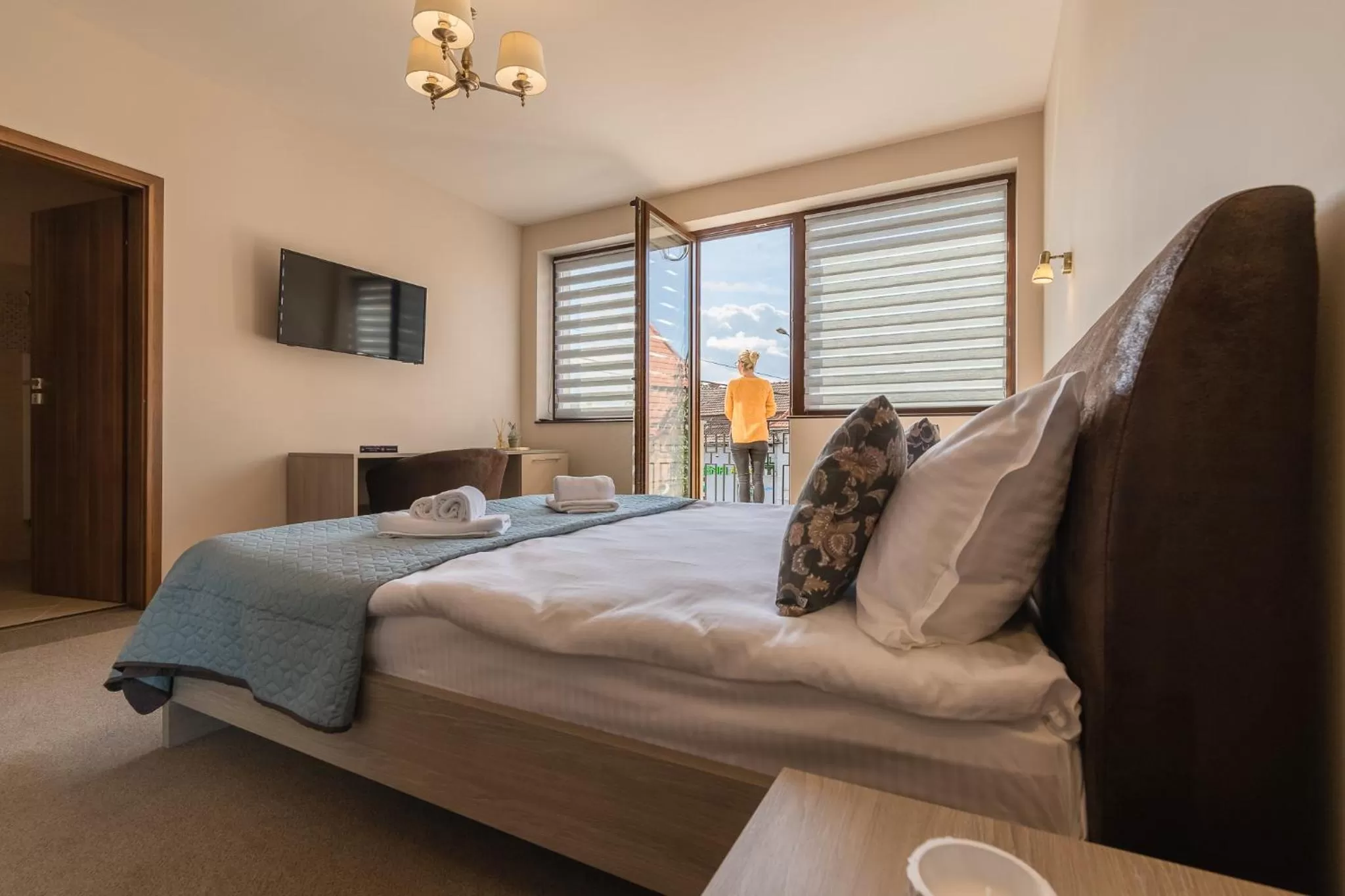 Balcony/Terrace, Bed in Pensiunea Select Central