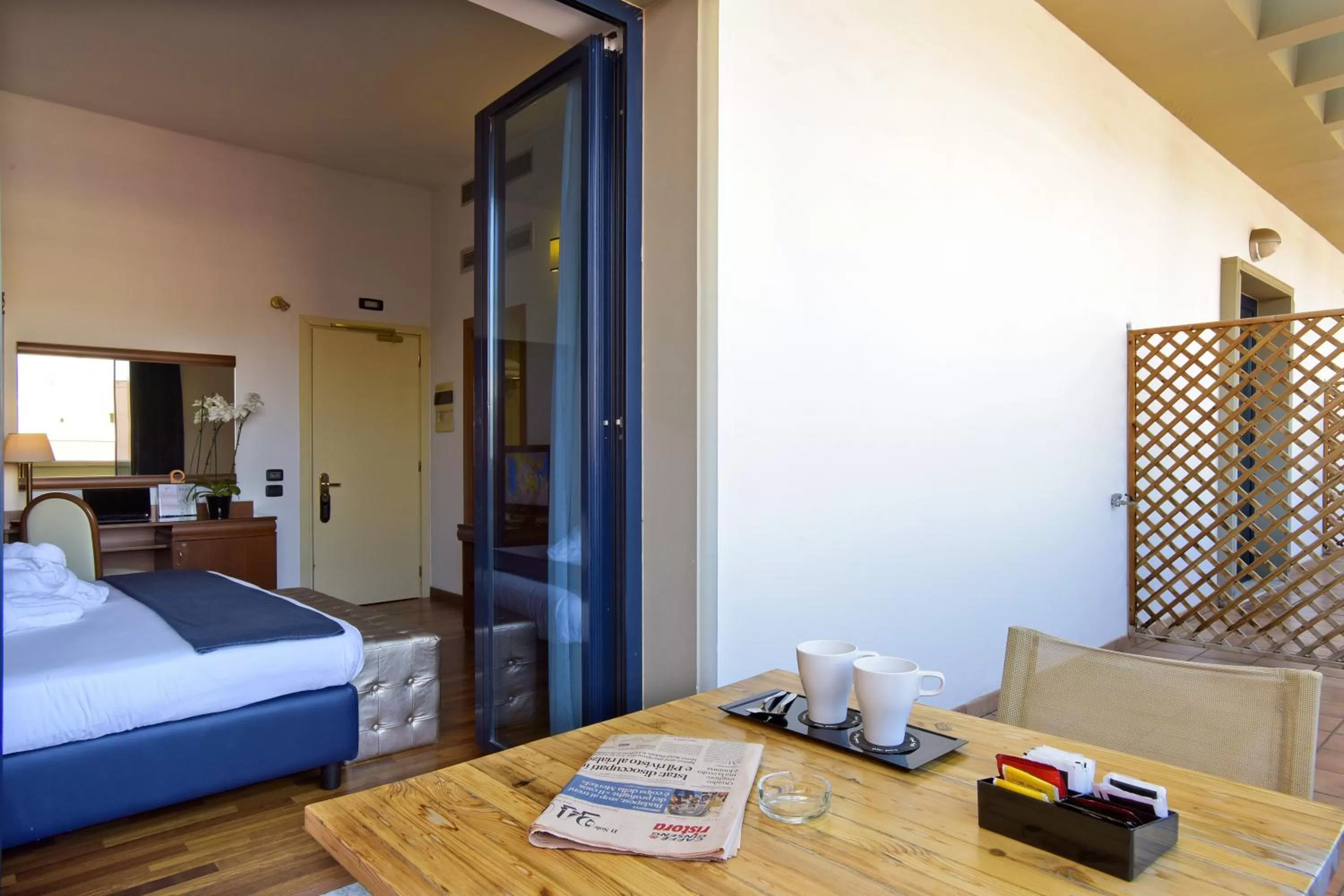 Balcony/Terrace, Bed in Grand Hotel Tiberio