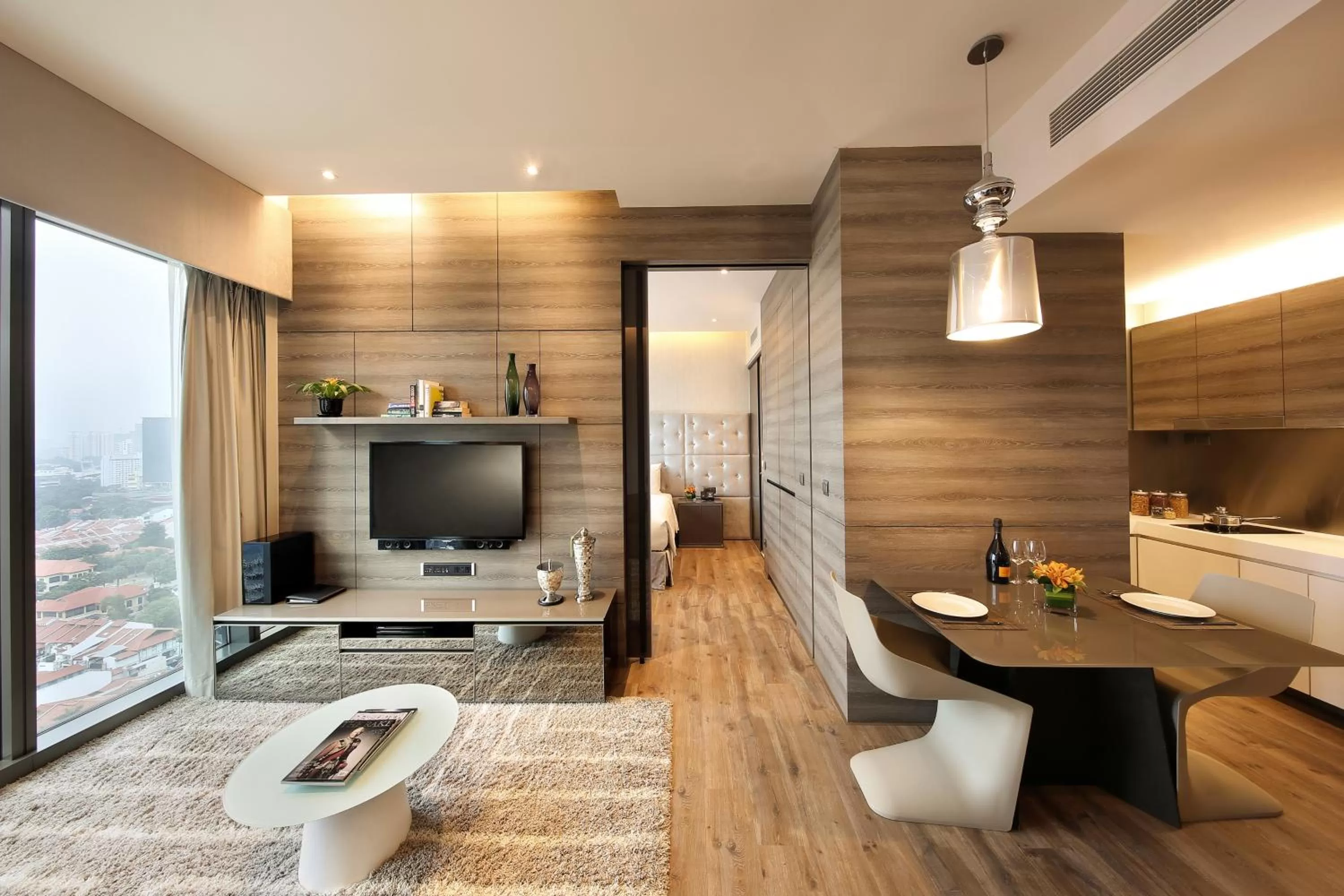 Living room in Pan Pacific Serviced Suites Beach Road, Singapore