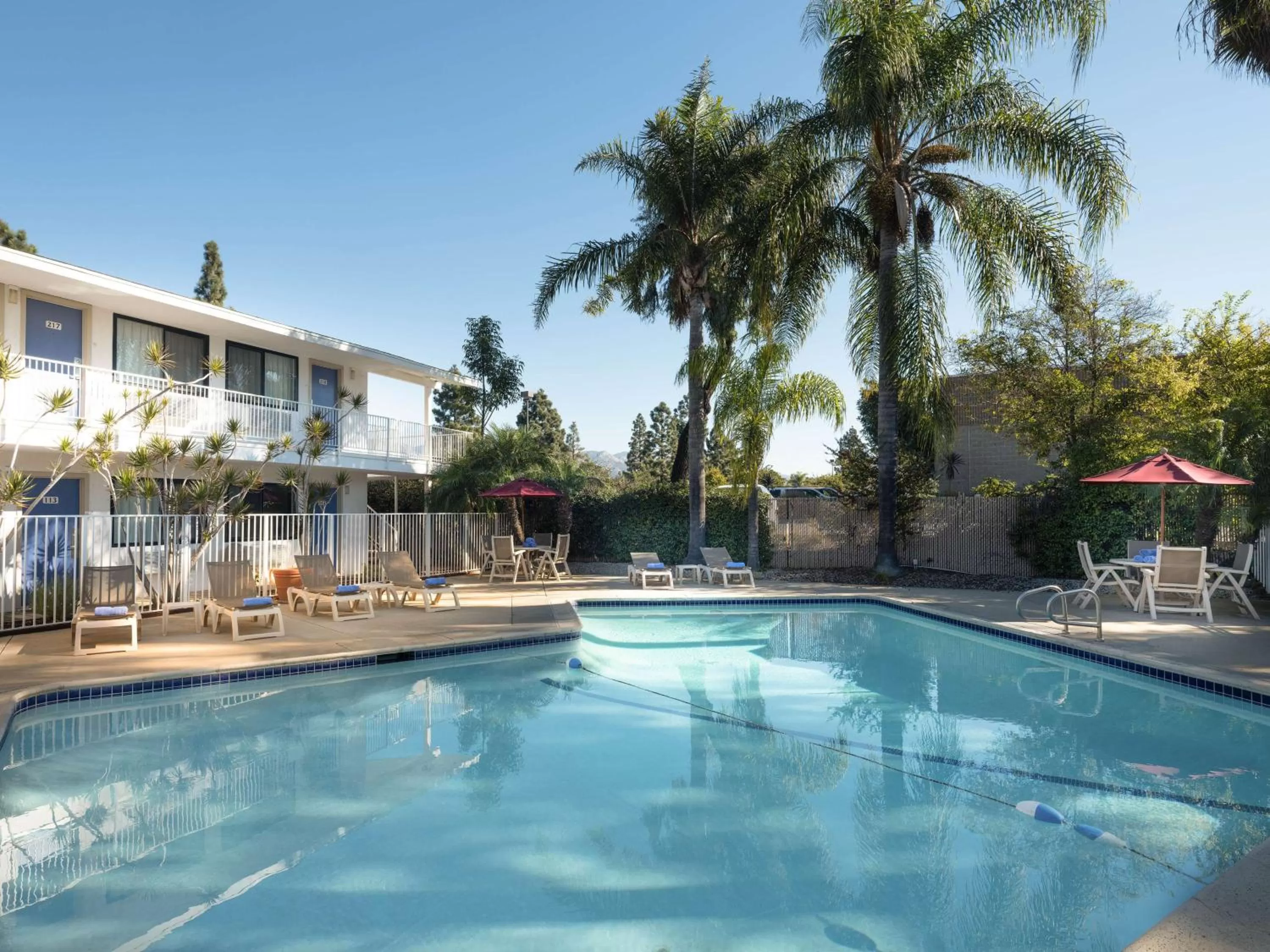 Pool view in Motel 6-Goleta, CA - Santa Barbara