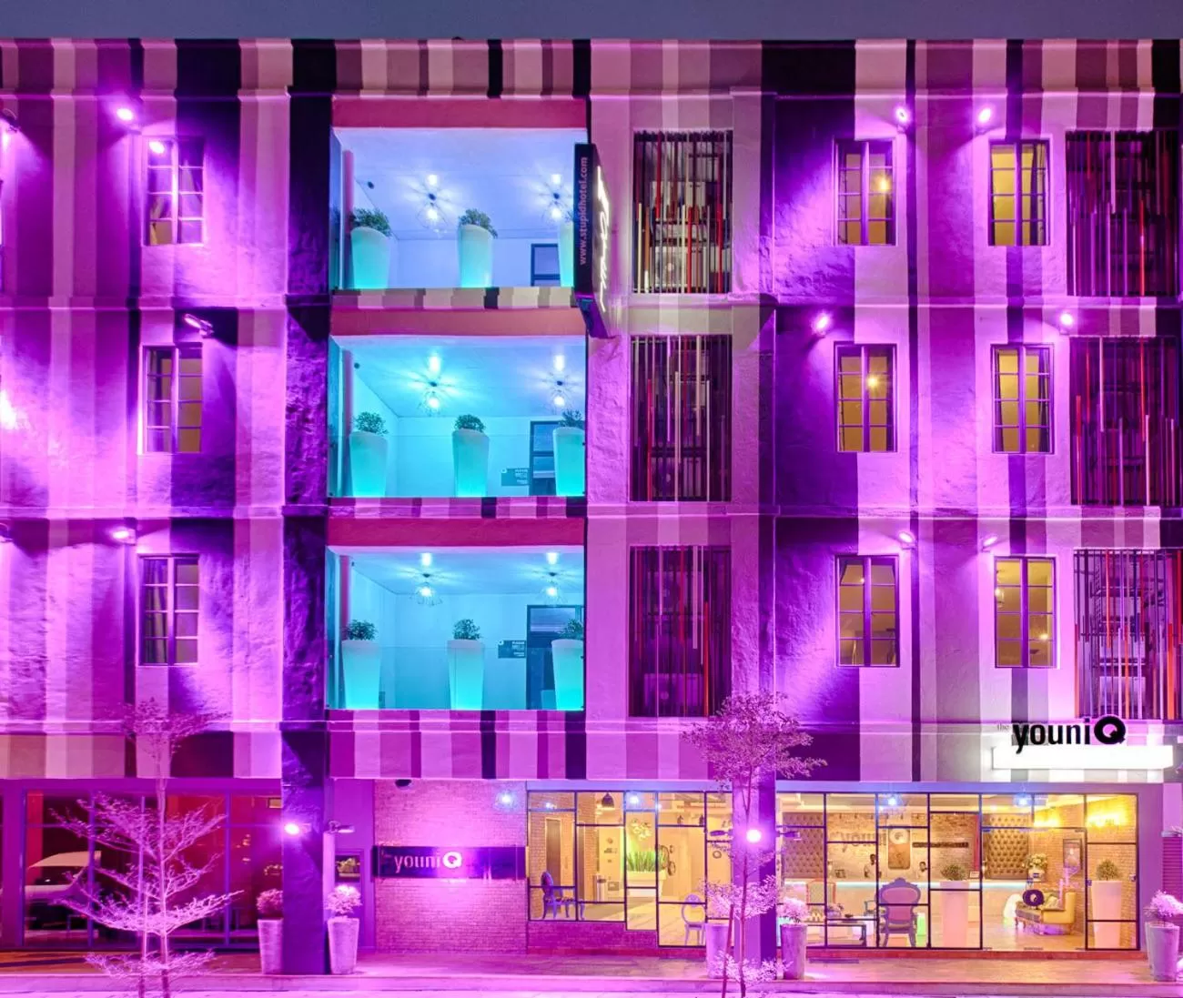 Facade/entrance in the youniQ Hotel, Kuala Lumpur International Airport