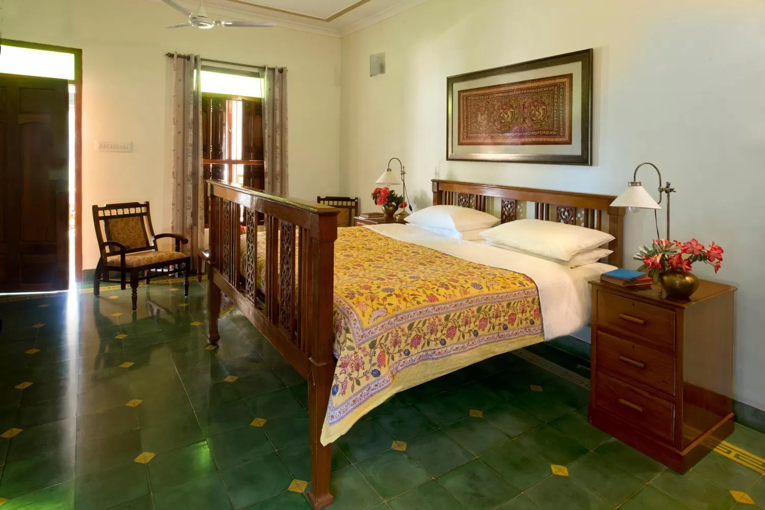 Bed in The Bangala Chettinad