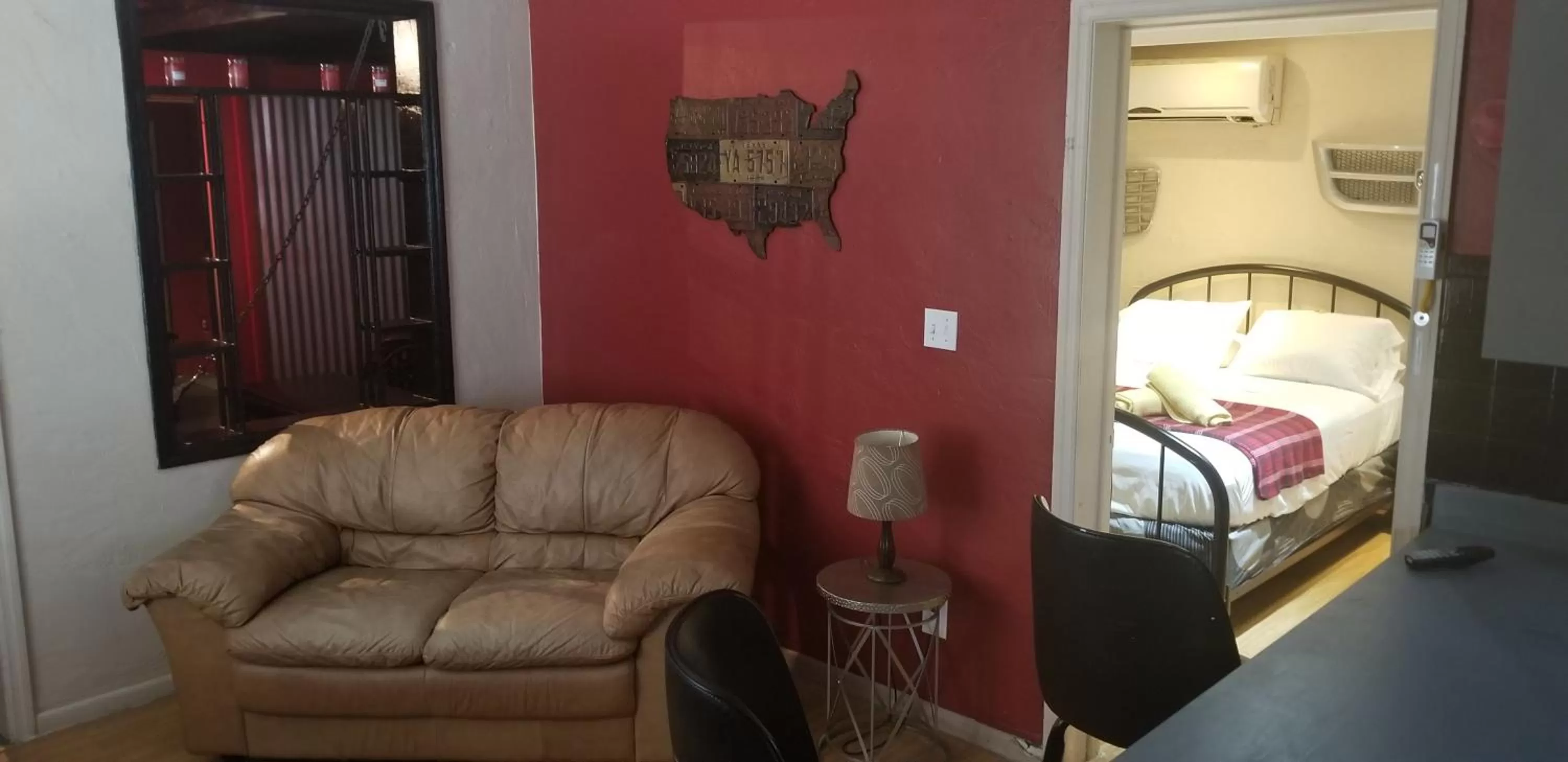 Living room, Bed in INN LEATHER GUEST HOUSE-GAY MALE ONLY