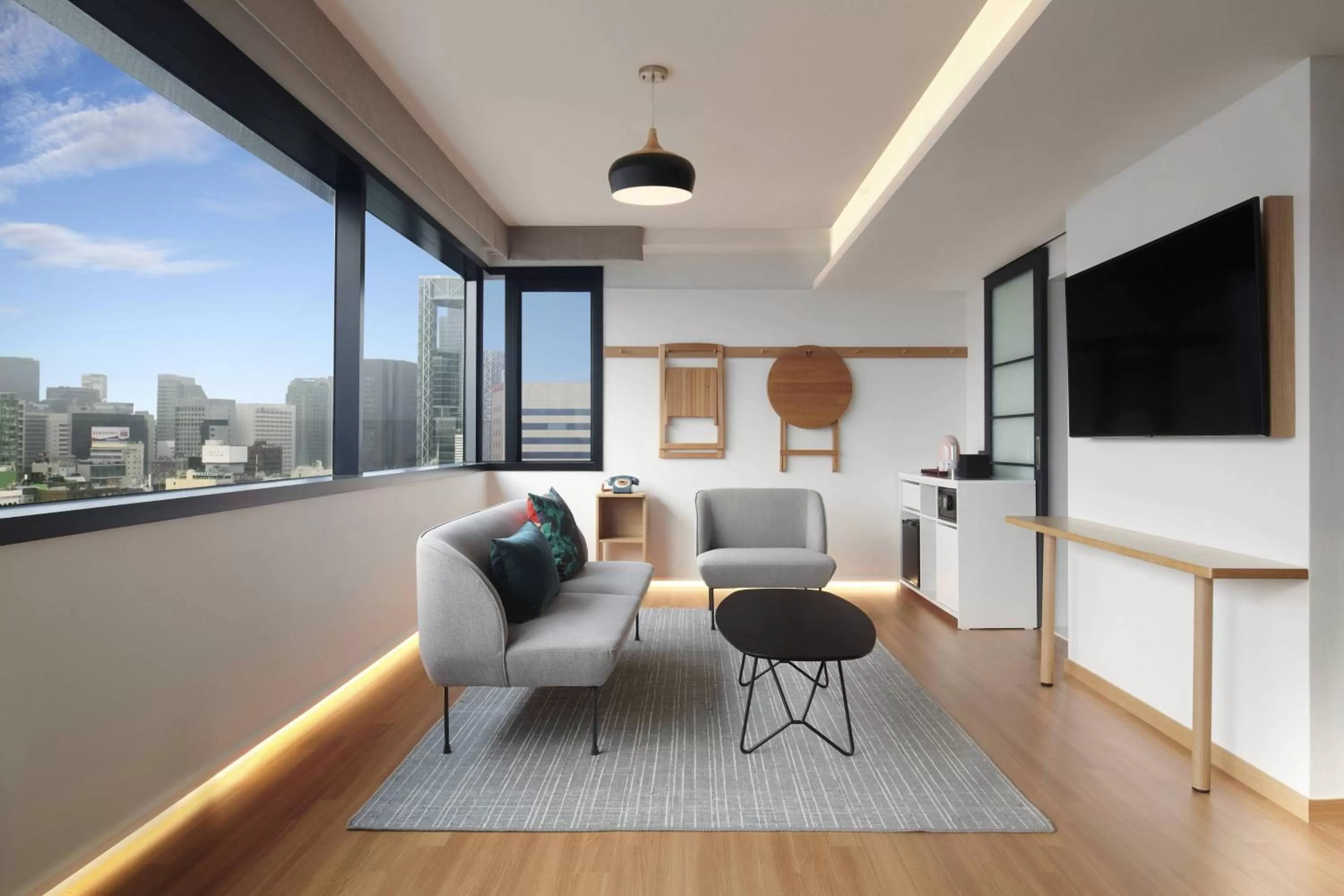 Living room in Moxy Seoul Insadong