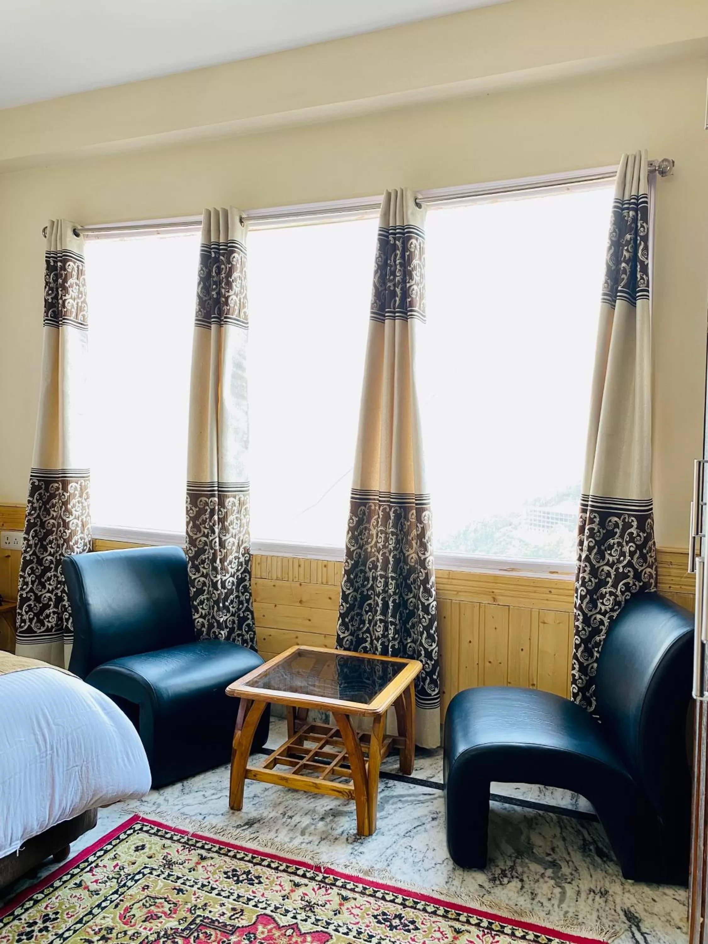 Seating area in Sai Cottage Shimla