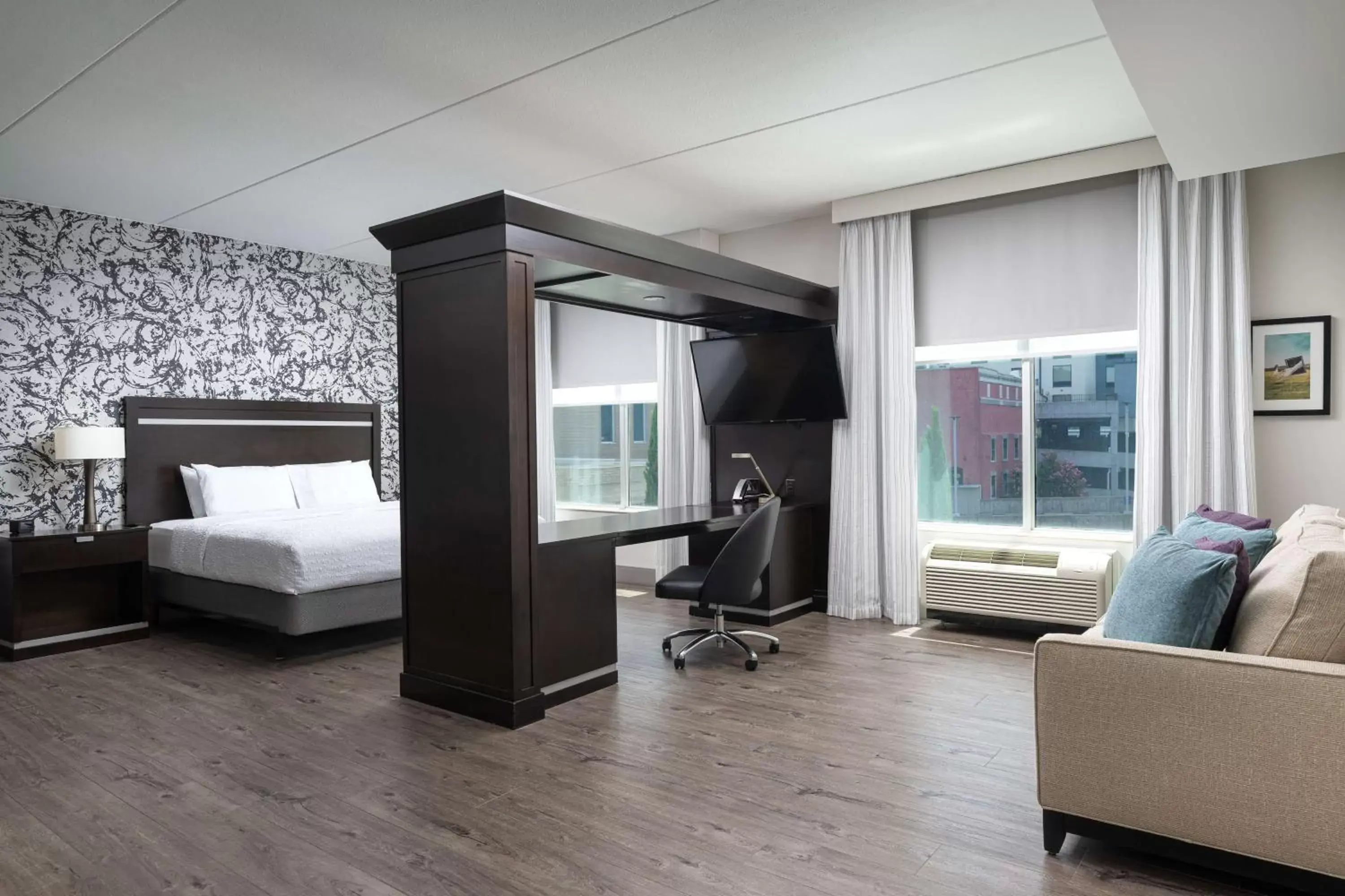 King Room with Sofabed/ Roll-In Shower -Disability/Hearing Accessible-Non-Smoking in Hampton Inn & Suites Chattanooga Downtown King Room with Sofabed/ Roll-In Shower -Disability/Hearing Accessible-Non-Smoking in Hampton Inn & Suites Chattanooga Downtown