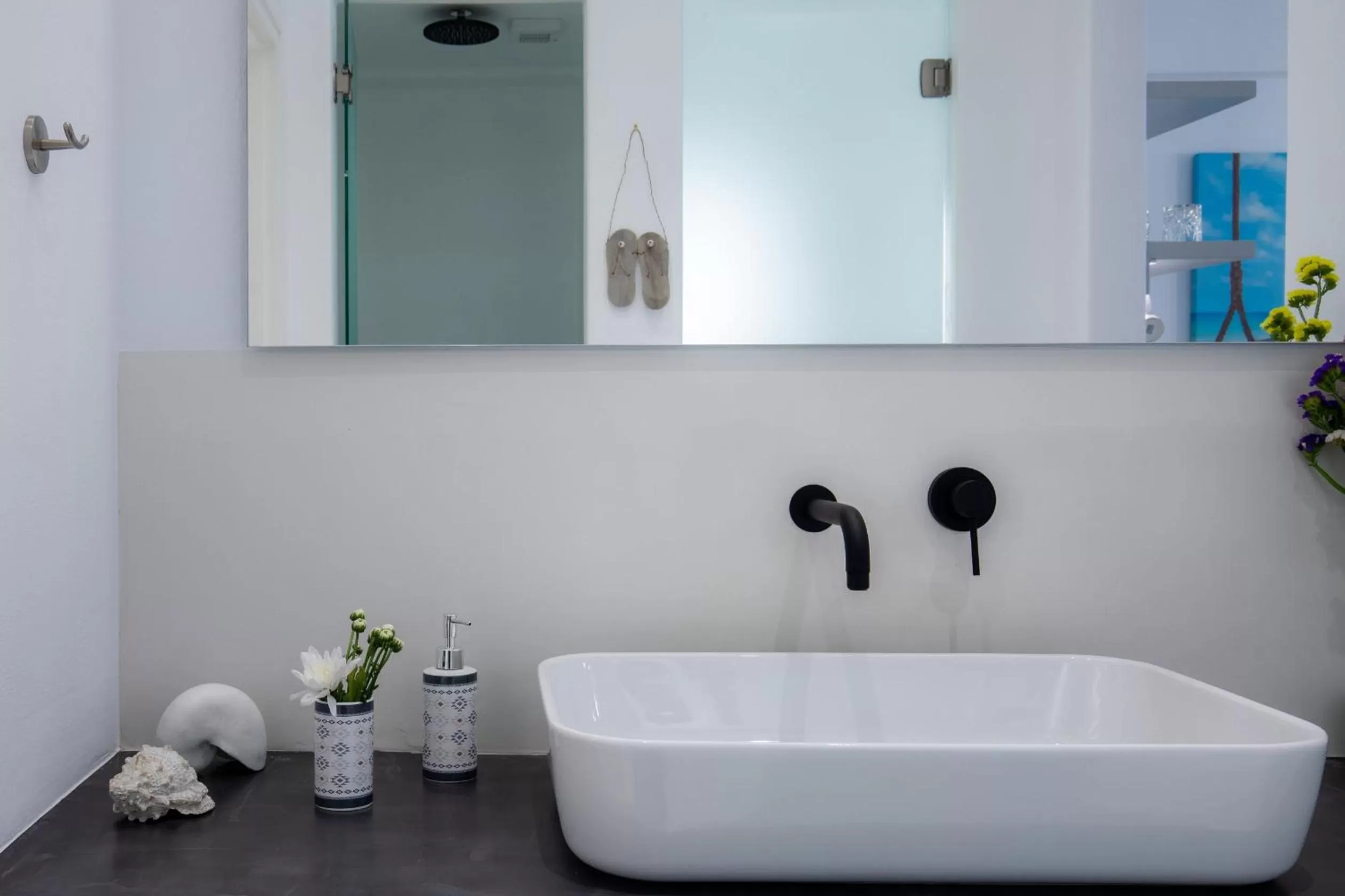 Shower in Arco Naxos Luxury Apartments