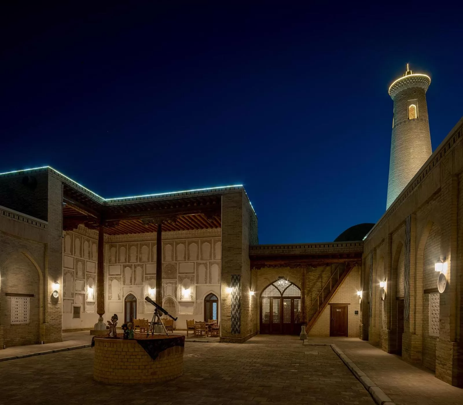 Inner courtyard view in New Star Boutique hotel - madrasah Muhammad Mahram 1903