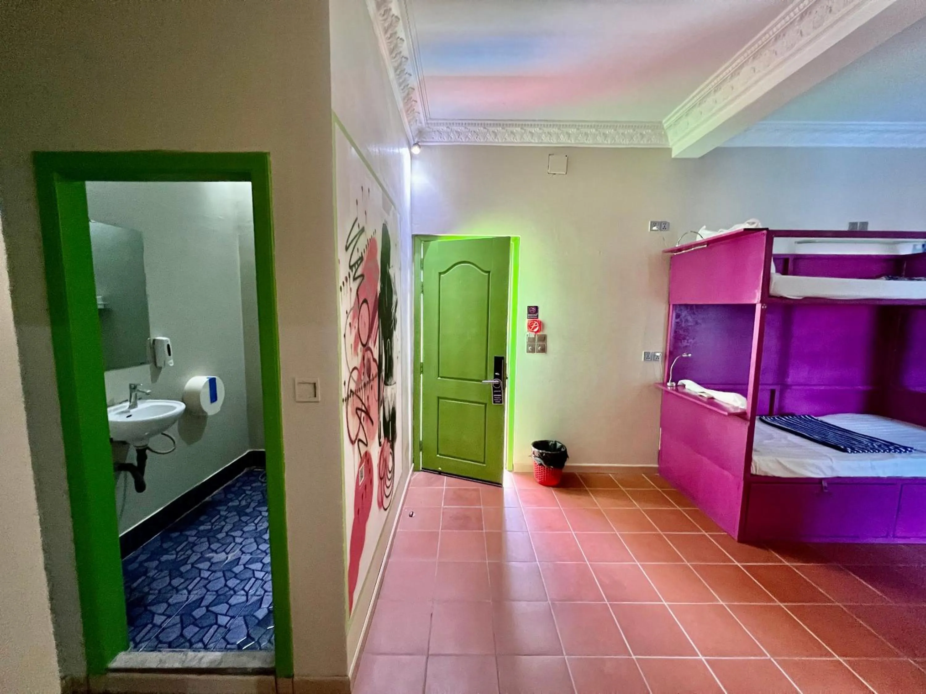 Bathroom, Bed in The Funky Village