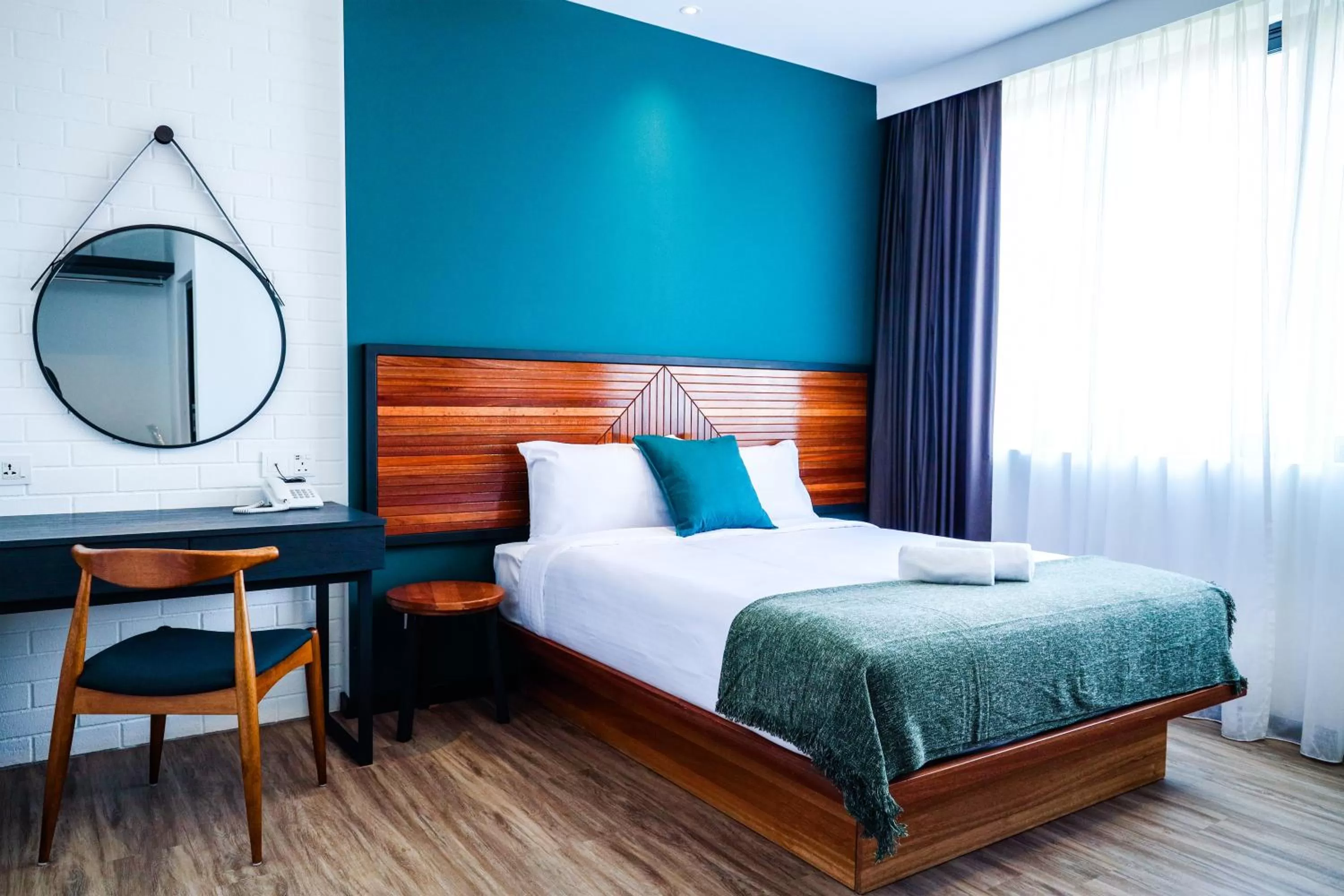 Photo of the whole room, Bed in The Journey hotel