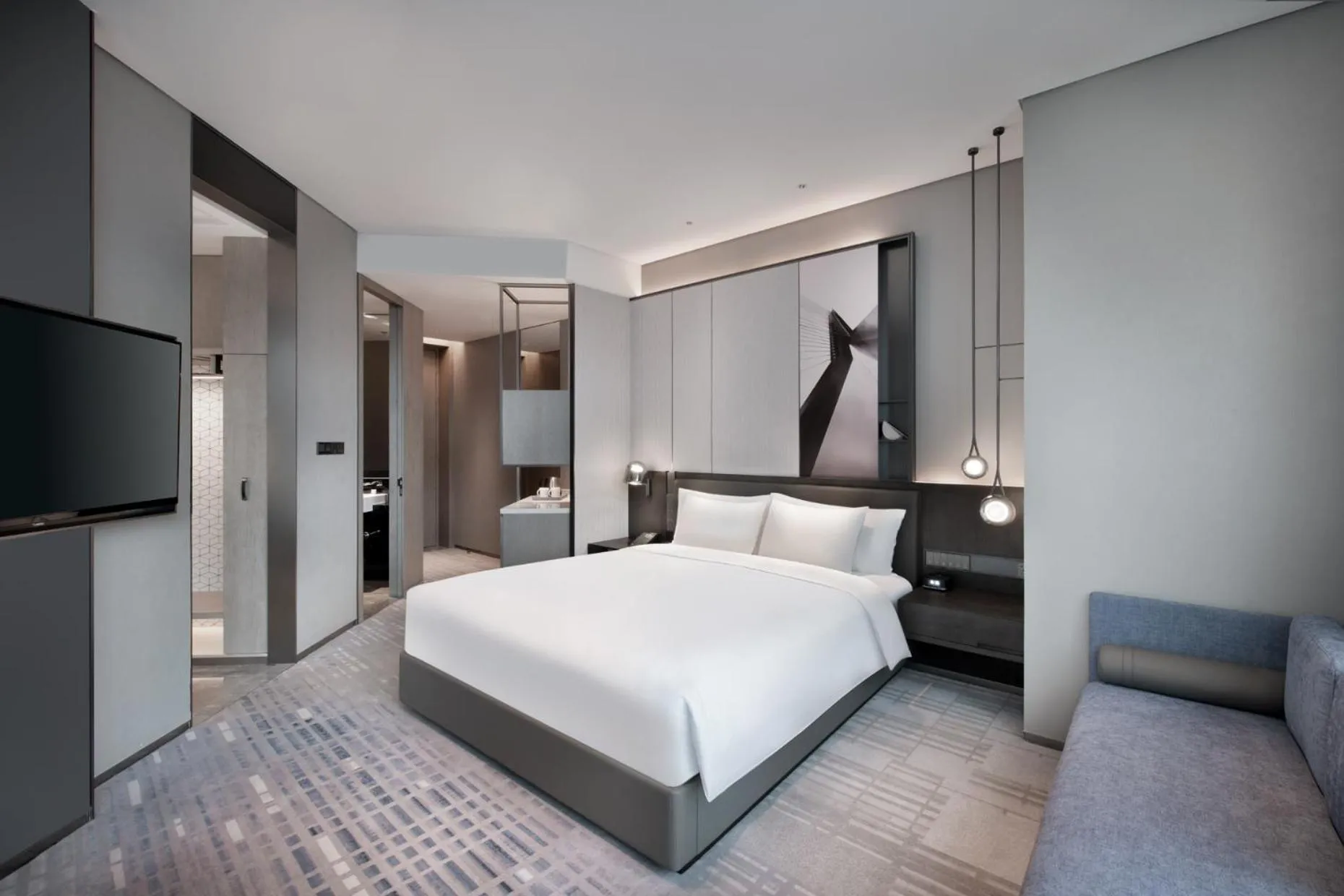 Photo of the whole room, Bed in Crowne Plaza Hangzhou Science City by IHG