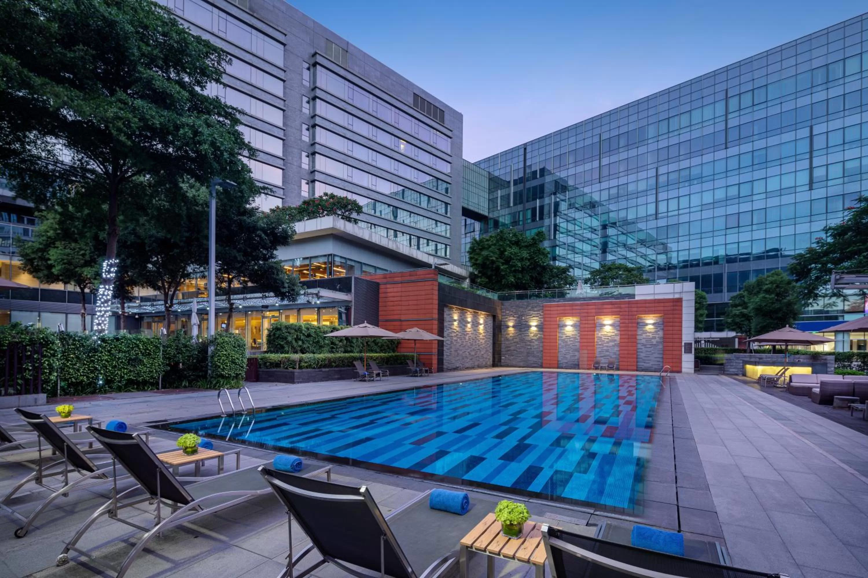 Swimming pool in Crowne Plaza Guangzhou Huadu by IHG - Free Shuttle bus between hotel to Exhibition Center During Canton Fair