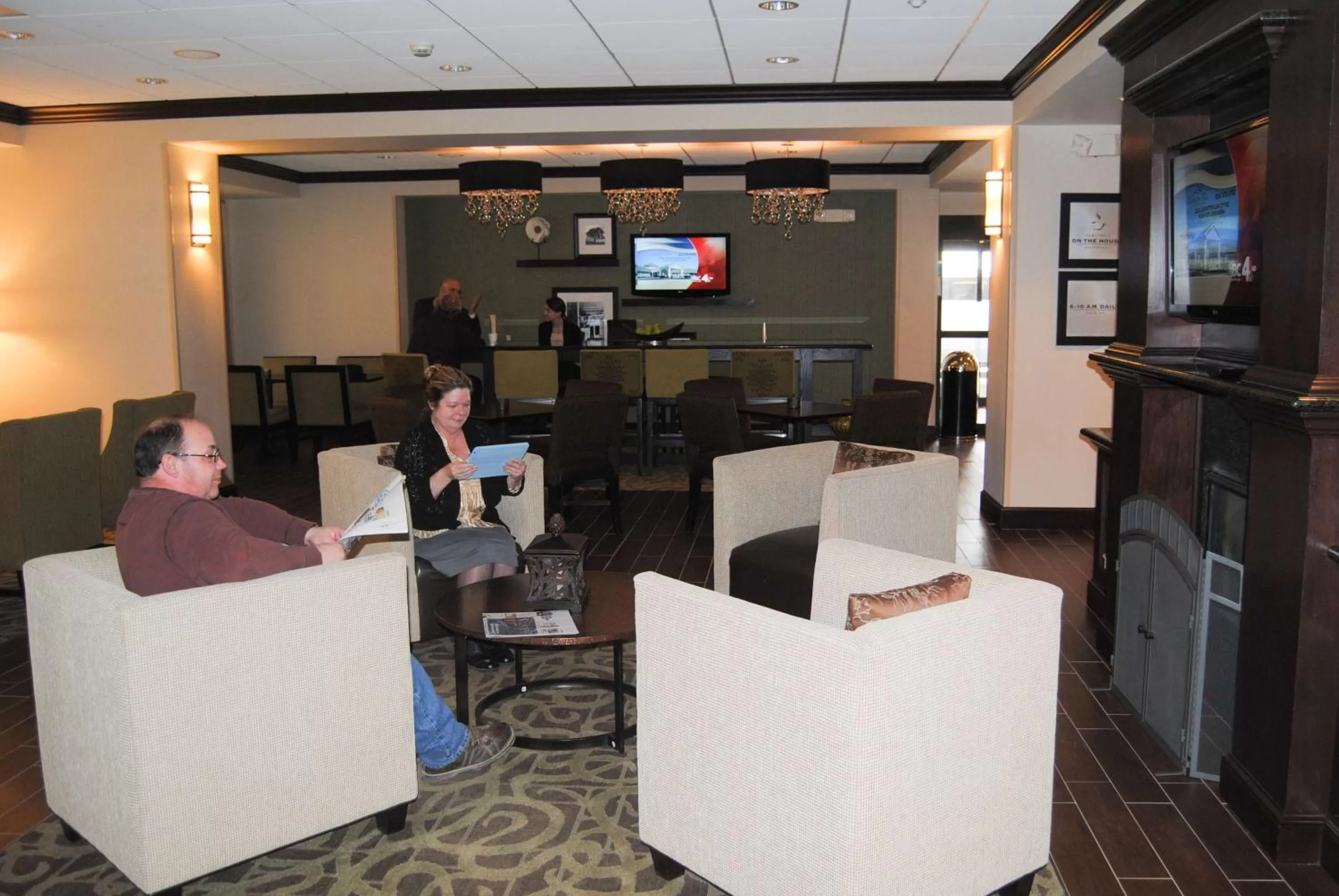 Lobby or reception in Hampton Inn Cambridge