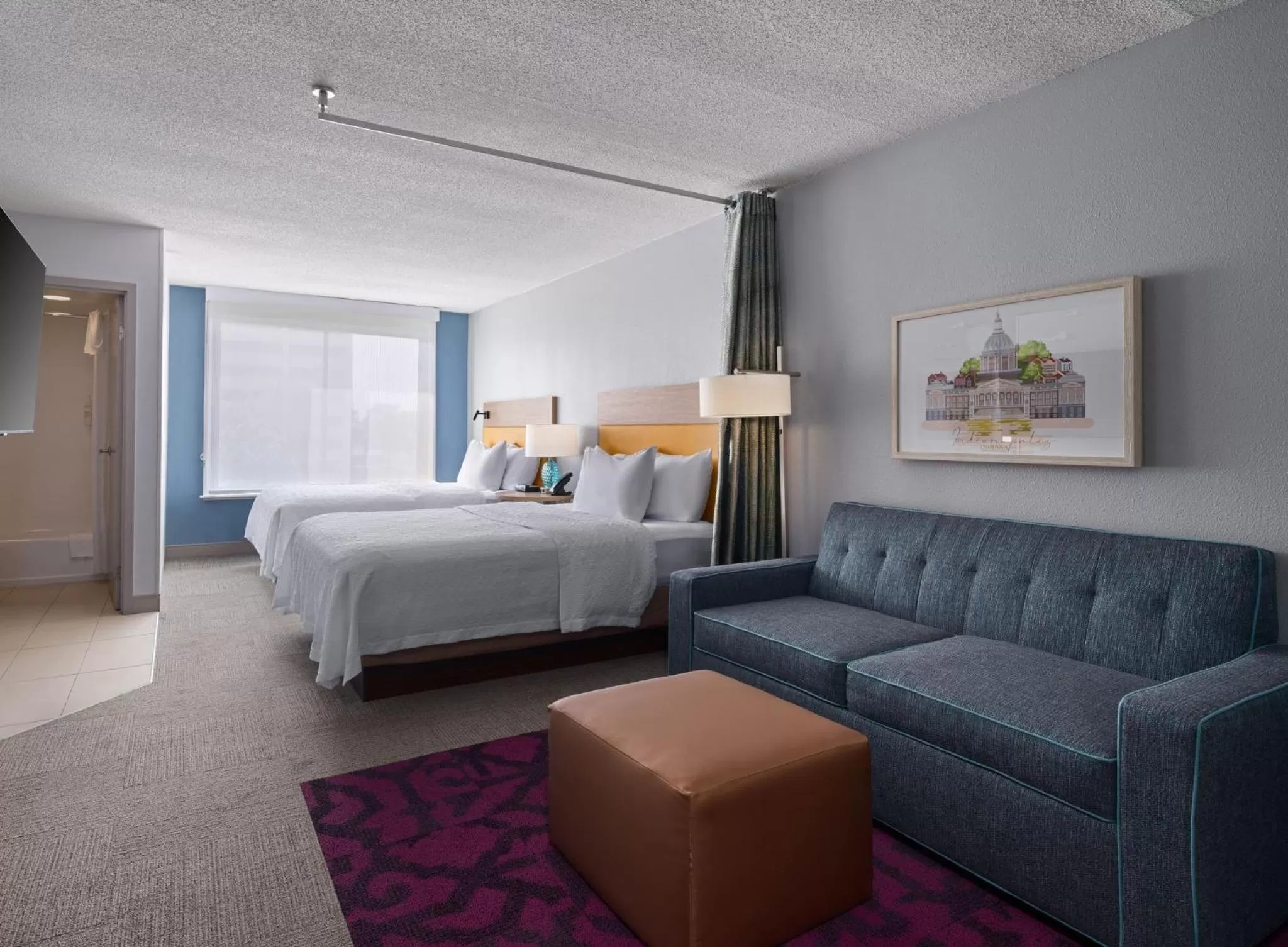Bed in Home2 Suites by Hilton Indianapolis - Keystone Crossing