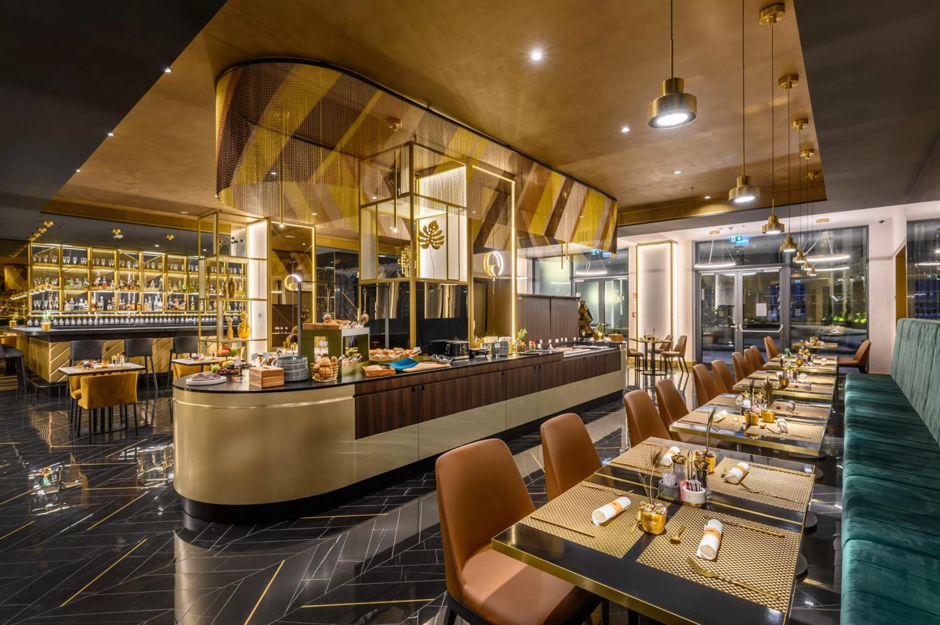 Buffet breakfast in Emerald Downtown Luxury Suites by Continental Group