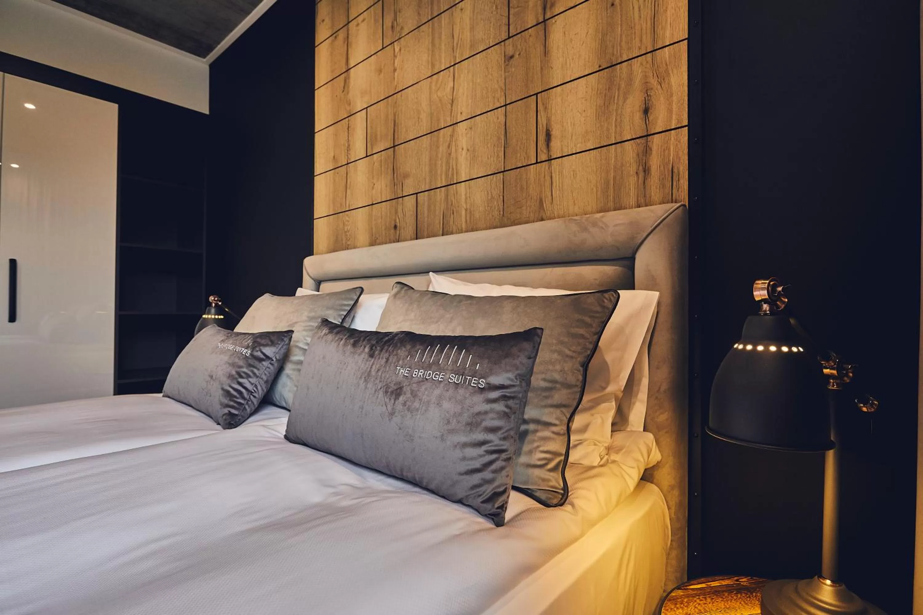 Decorative detail, Bed in The Bridge Suites Hotel