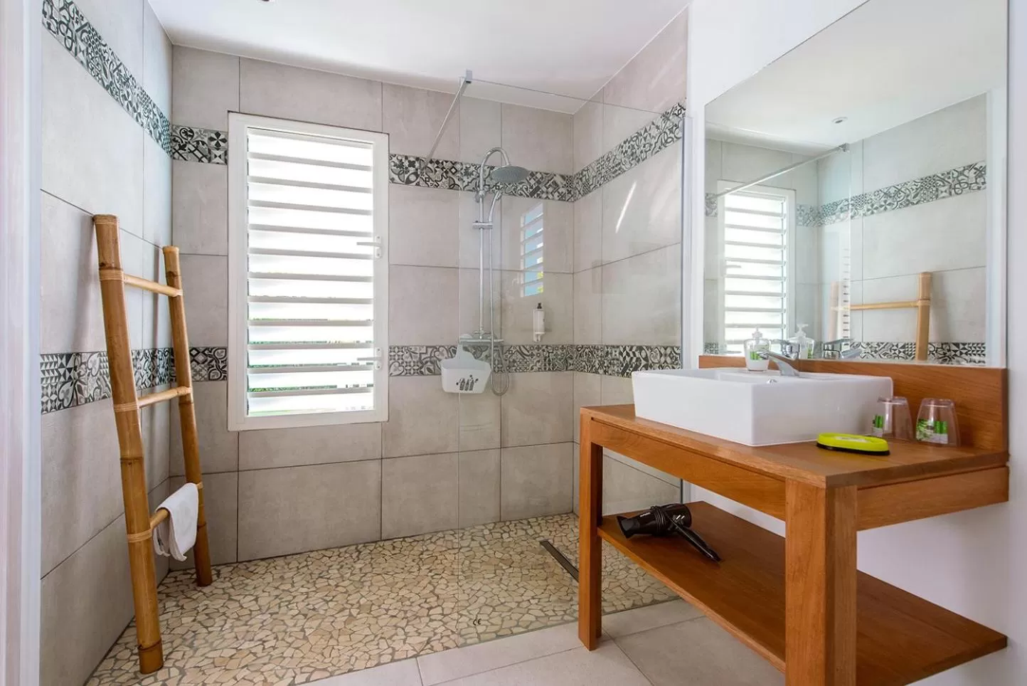 Shower, Bathroom in Hôtel La Christophine