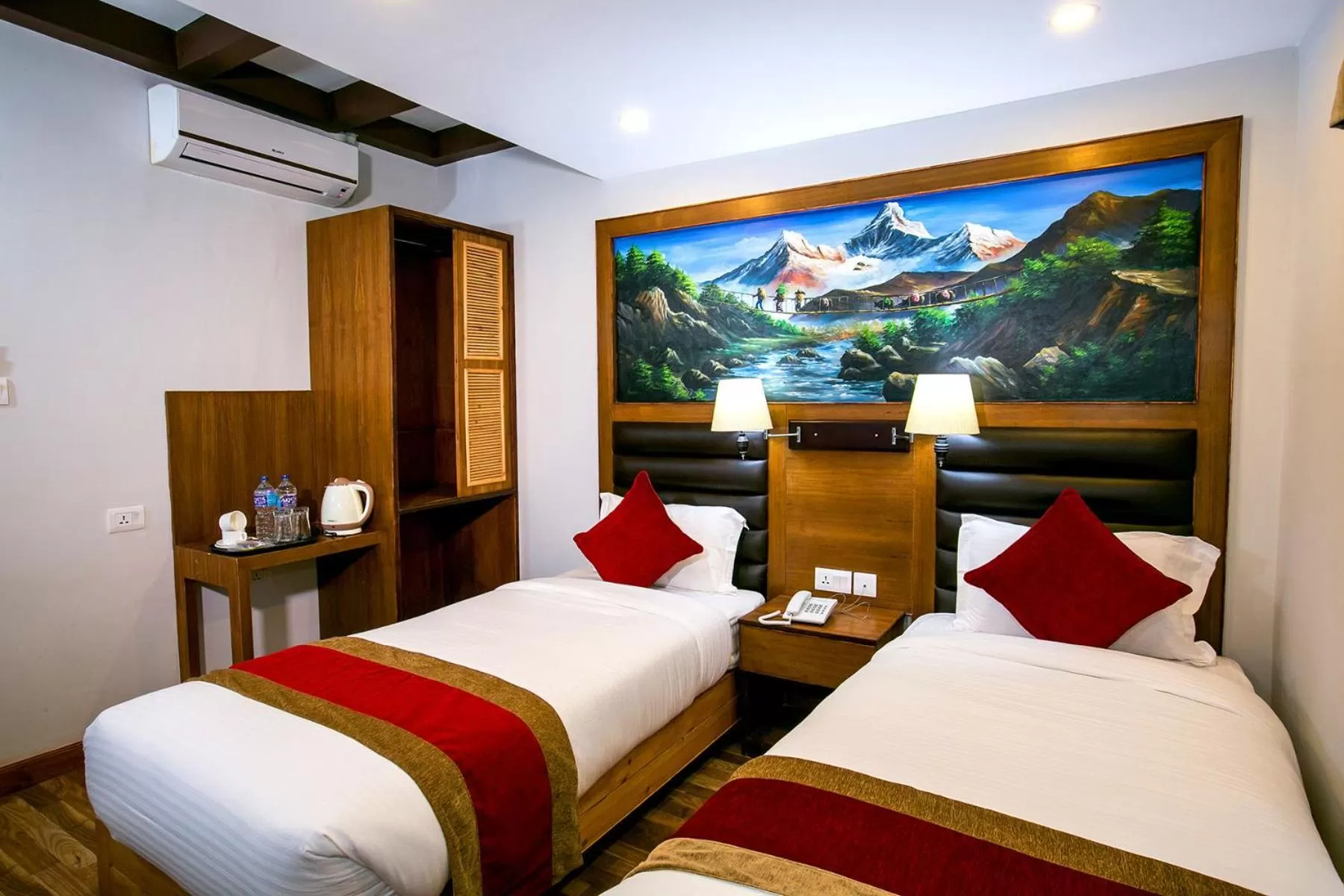 Photo of the whole room, Bed in Beautiful Kathmandu Hotel