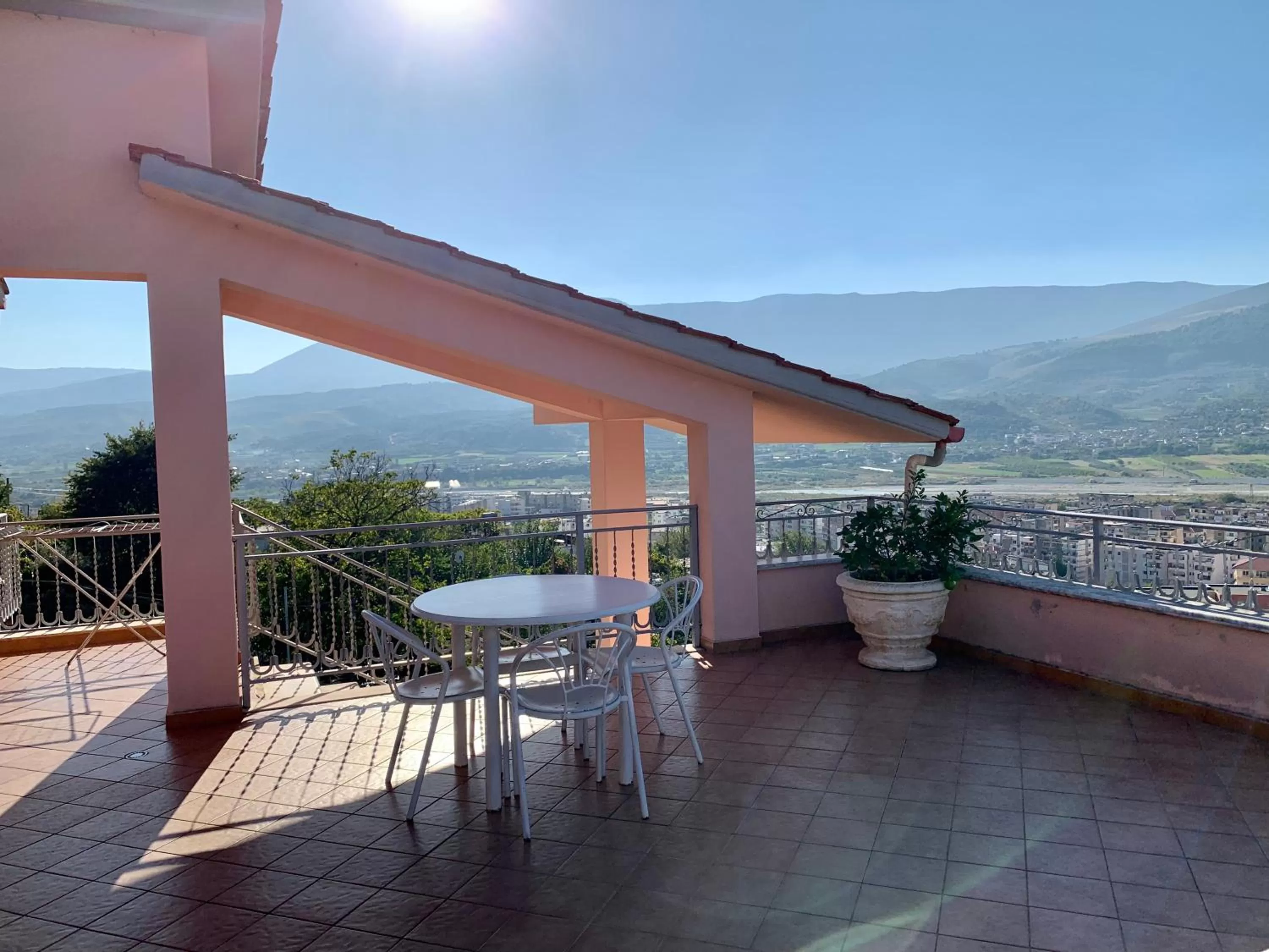 View (from property/room), Balcony/Terrace in Guesthouse Villa Rosa Berat