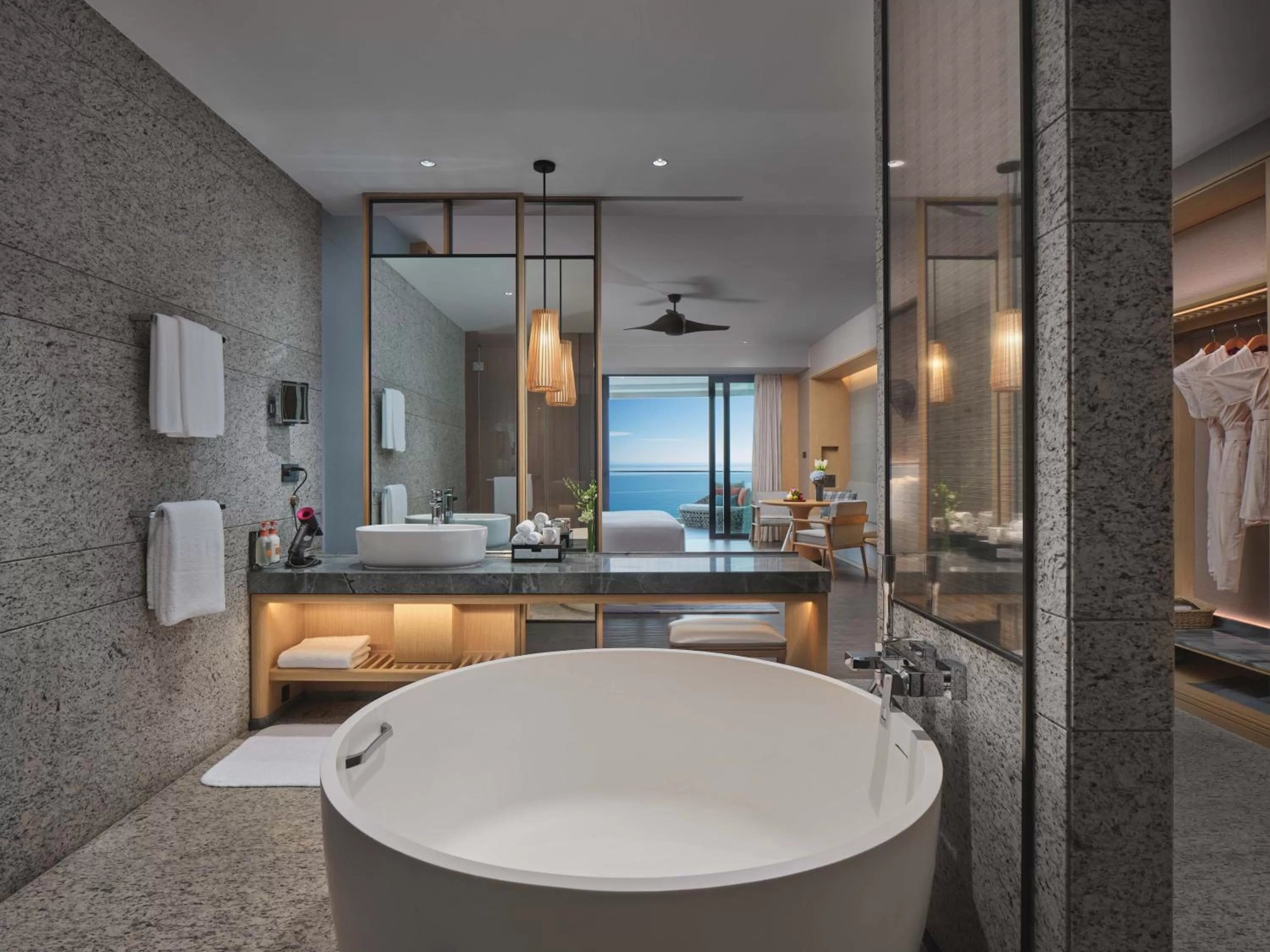 Bathroom in Crowne Plaza Sanya Haitang Bay Resort by IHG