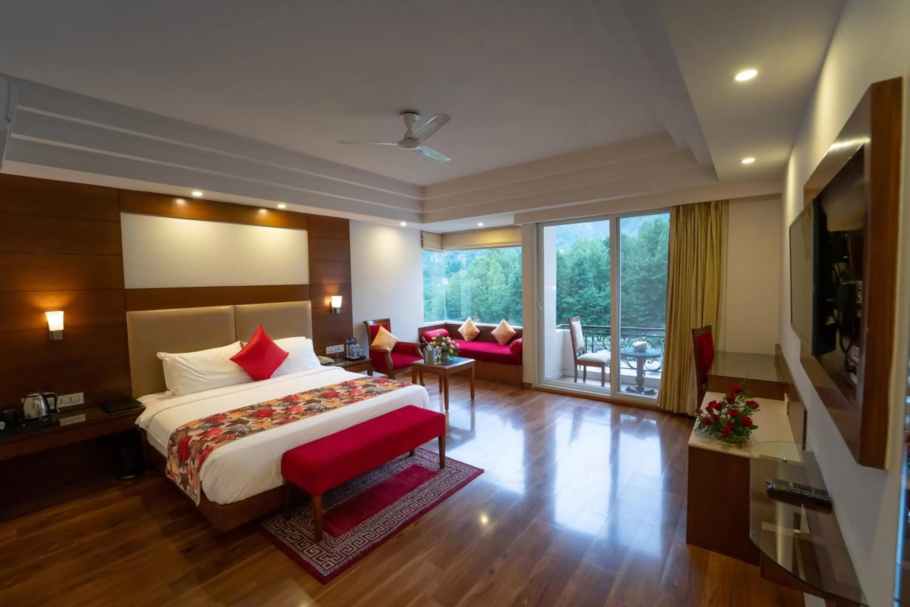 Bed in The Allure Grand Resort -A Majestic Riverside Retreat
