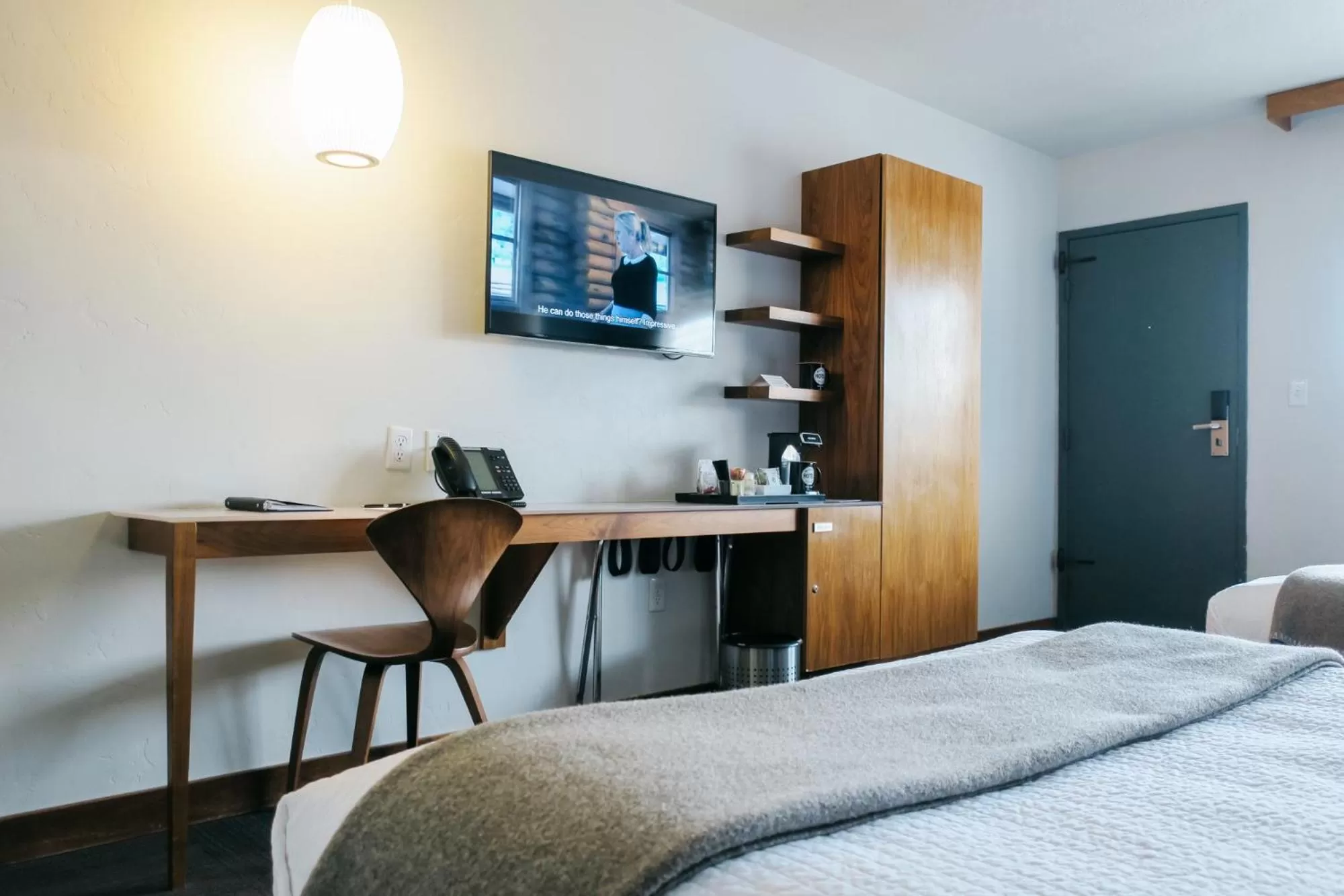 TV and multimedia, Bed in Modern Hotel