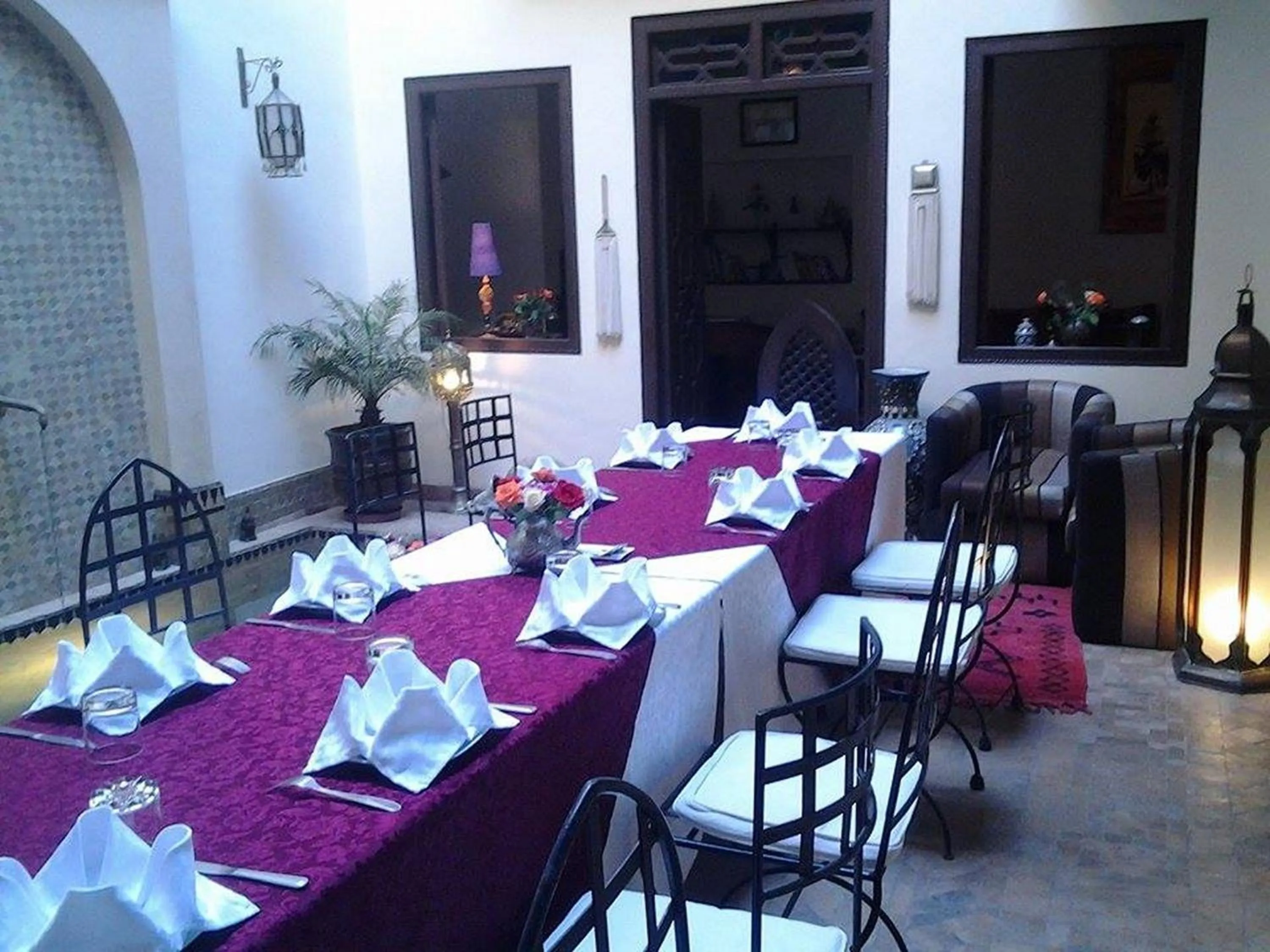 Dining area in Riad Aubrac