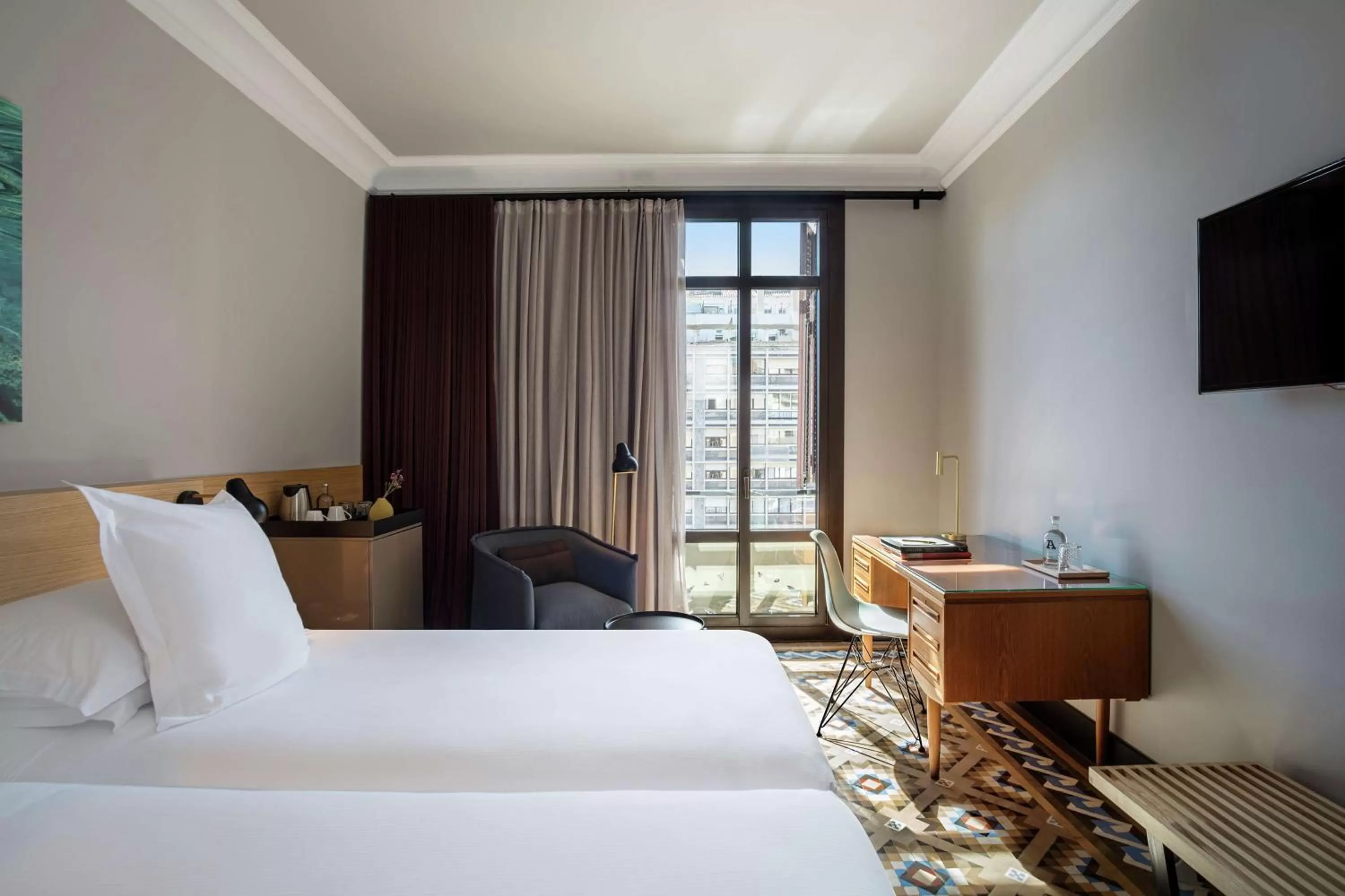 Bed in Alexandra Barcelona Hotel, Curio Collection by Hilton