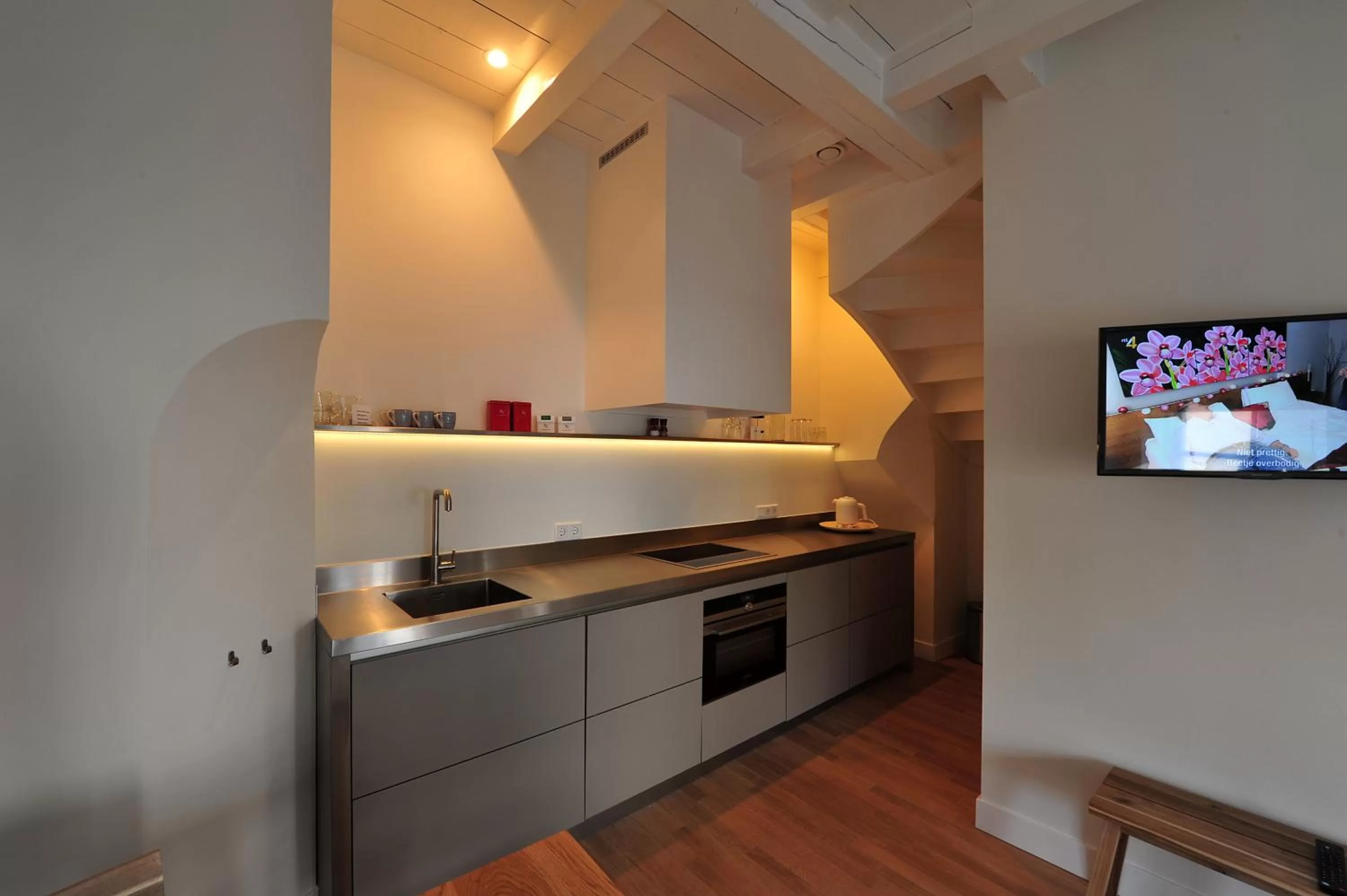 Kitchen or kitchenette in Boetiek Hotel Kampen