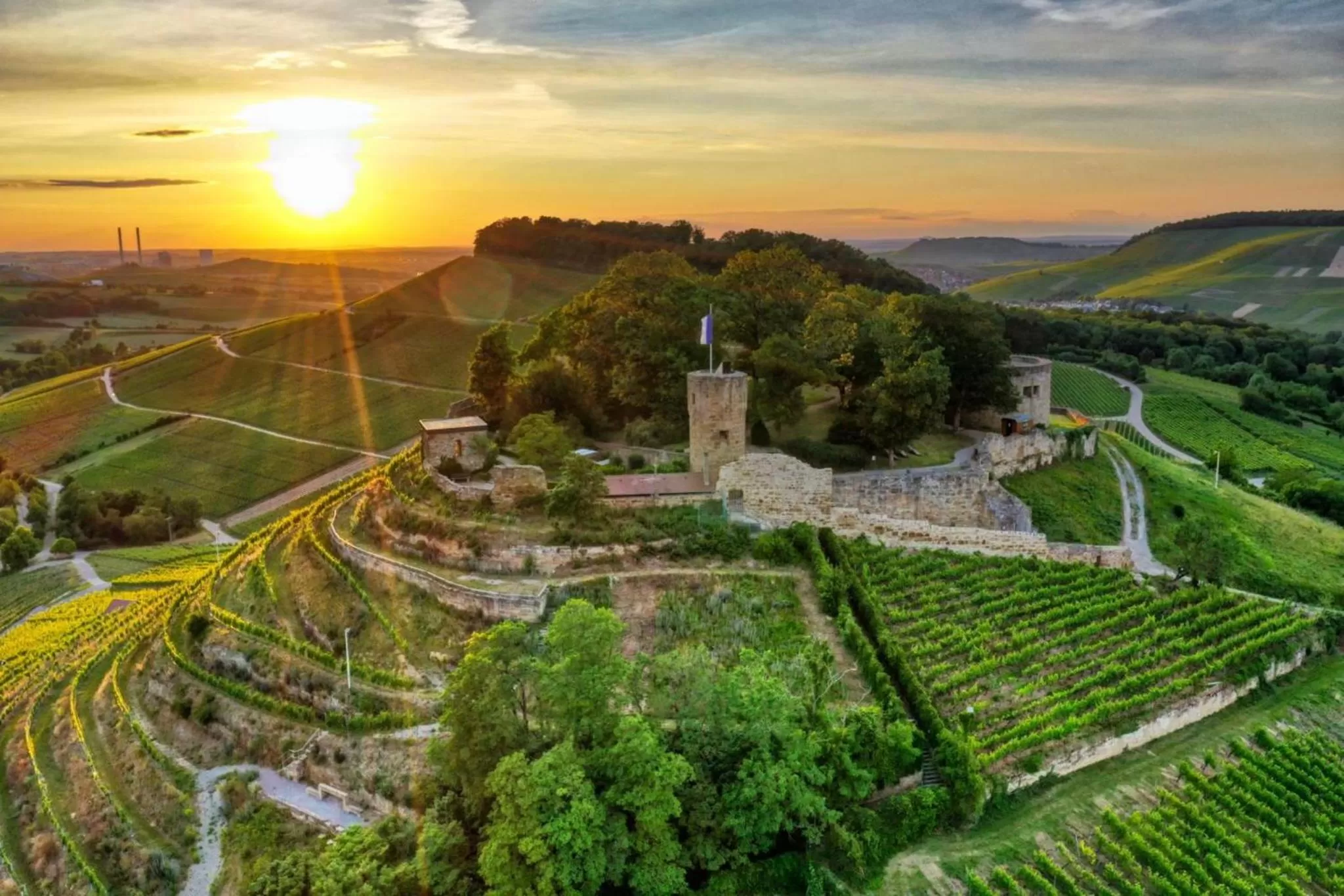 Natural landscape, Bird's-eye View in Hotel Hohenloher Tor