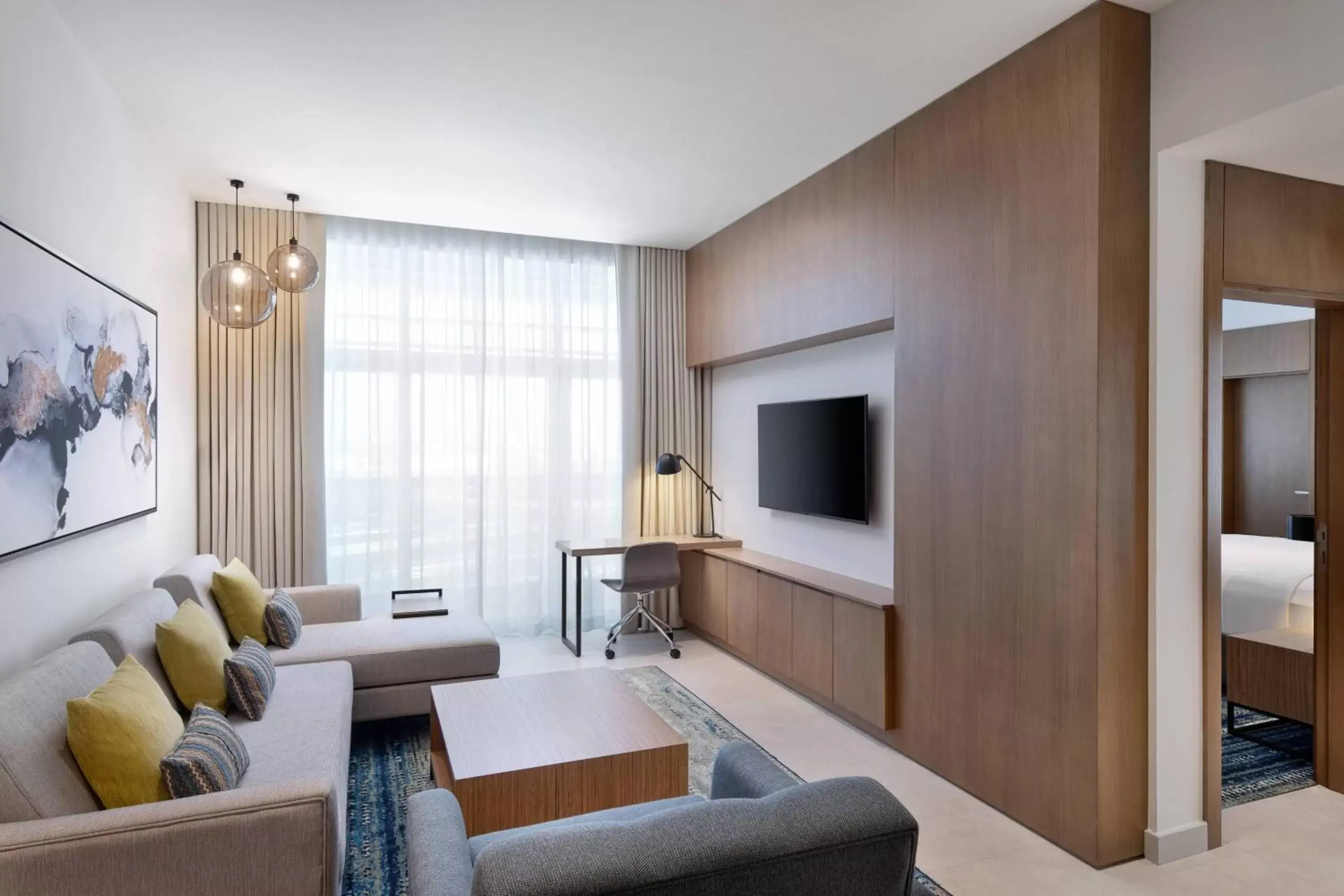 2 Bedroom Suite, Bedroom 1: 1 King, Bedroom 2: 2 Twin/Single Bed(s), Balcony in Residence Inn by Marriott Al Jaddaf 2 Bedroom Suite, Bedroom 1: 1 King, Bedroom 2: 2 Twin/Single Bed(s), Balcony in Residence Inn by Marriott Al Jaddaf
