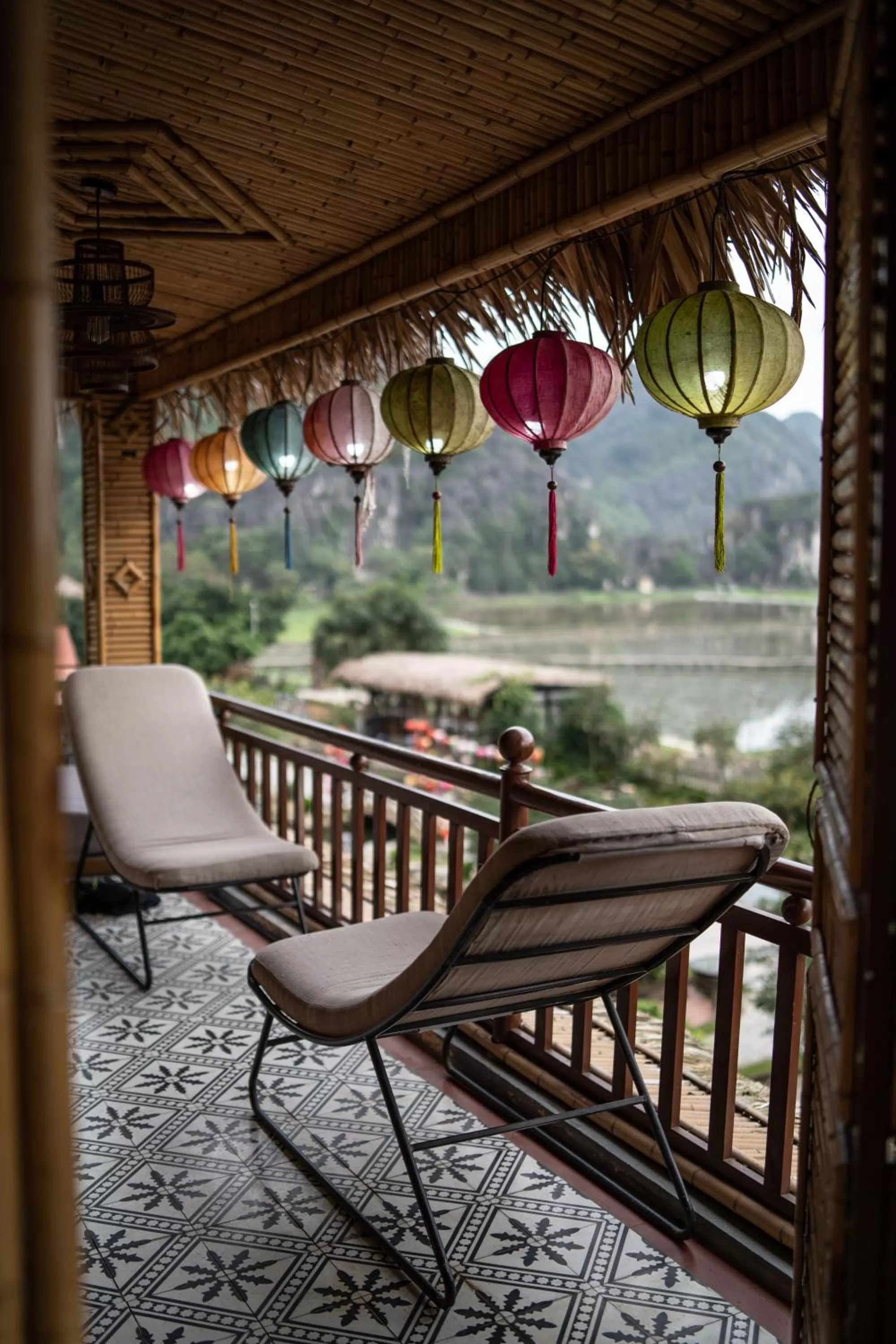 Balcony/Terrace in Mua Caves Ecolodge (Hang Mua)