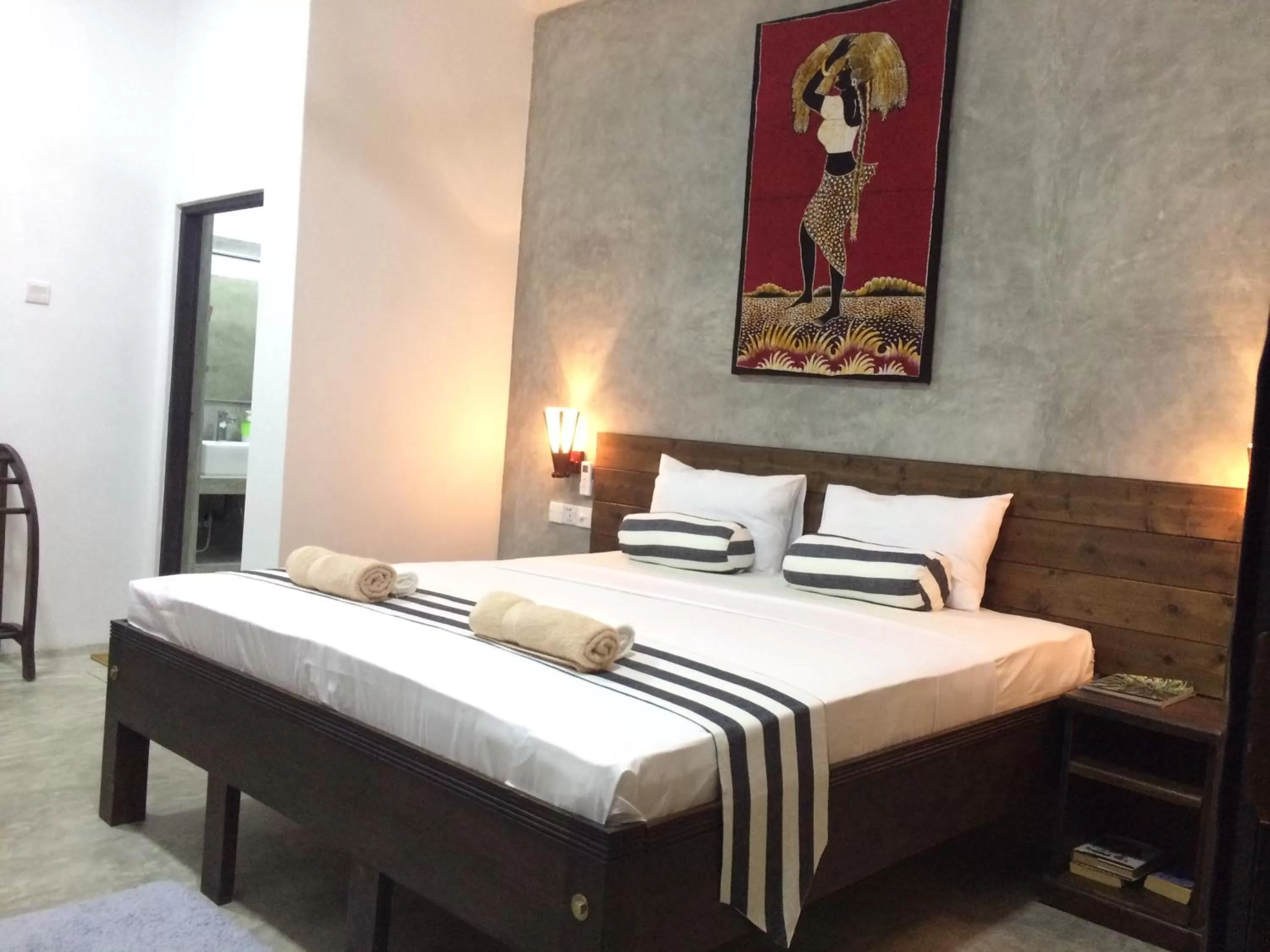 Bed in Green Wood Villa Negombo