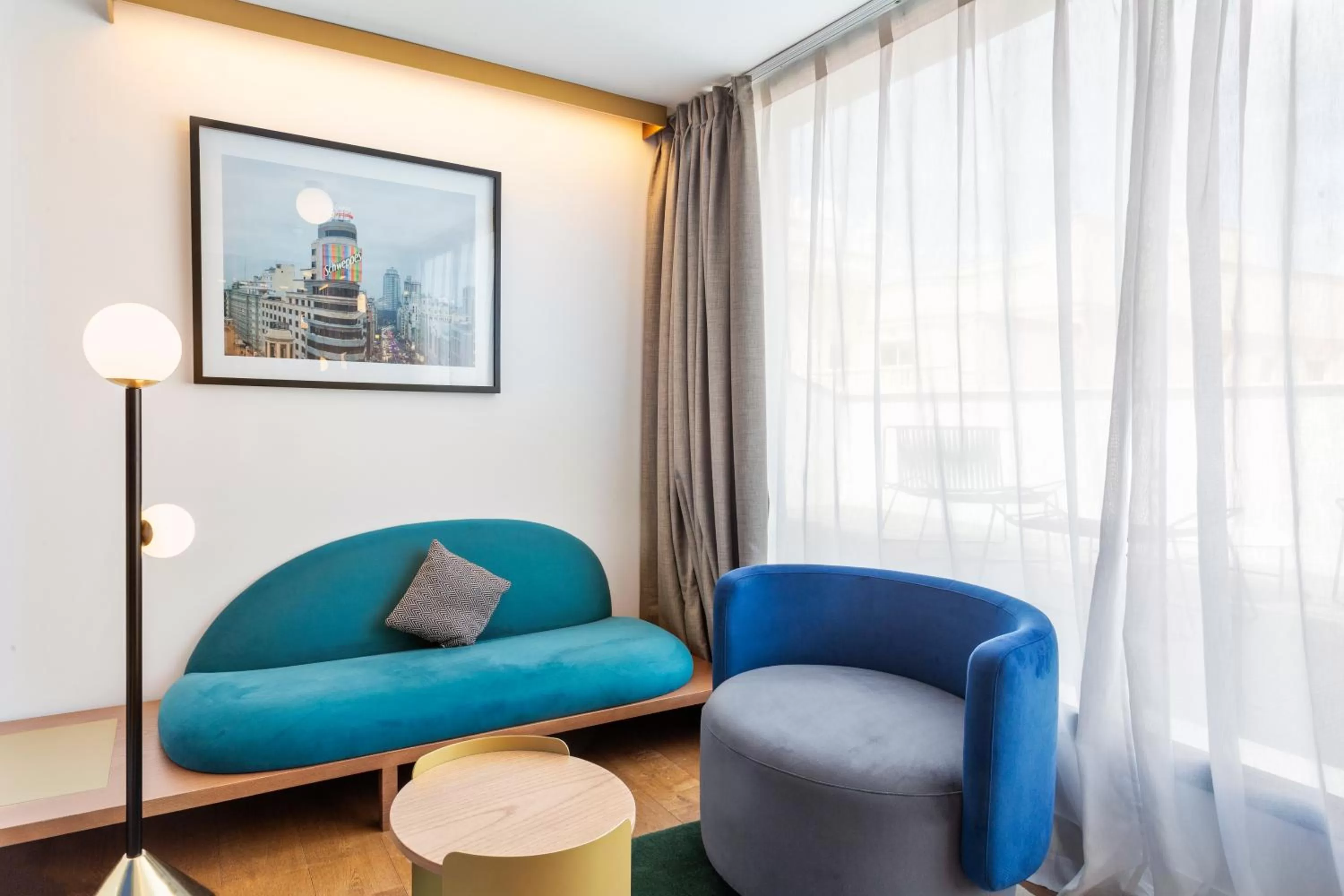 Seating area in One Shot Fortuny