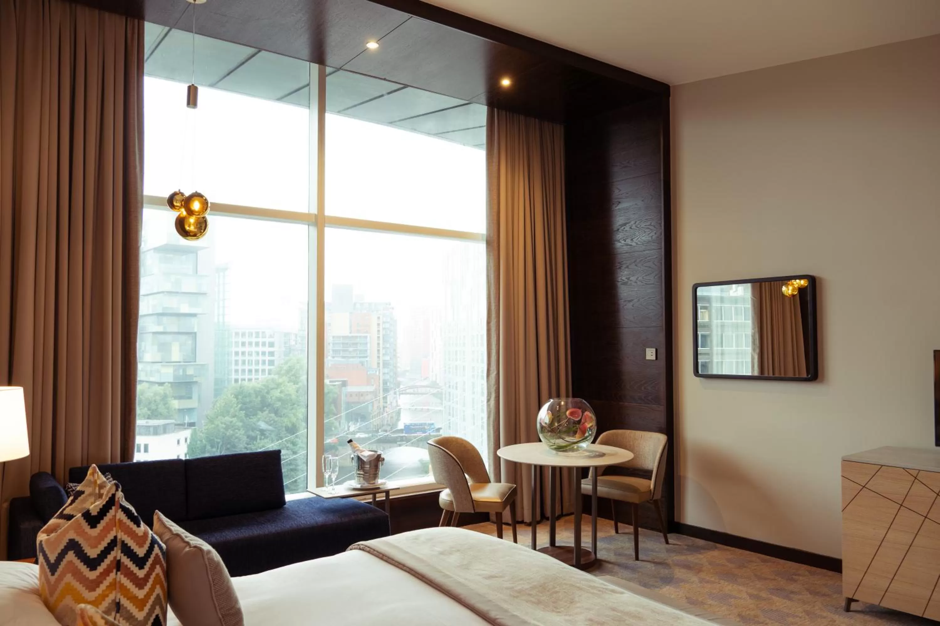 Seating area, Bed in The Lowry Hotel Manchester