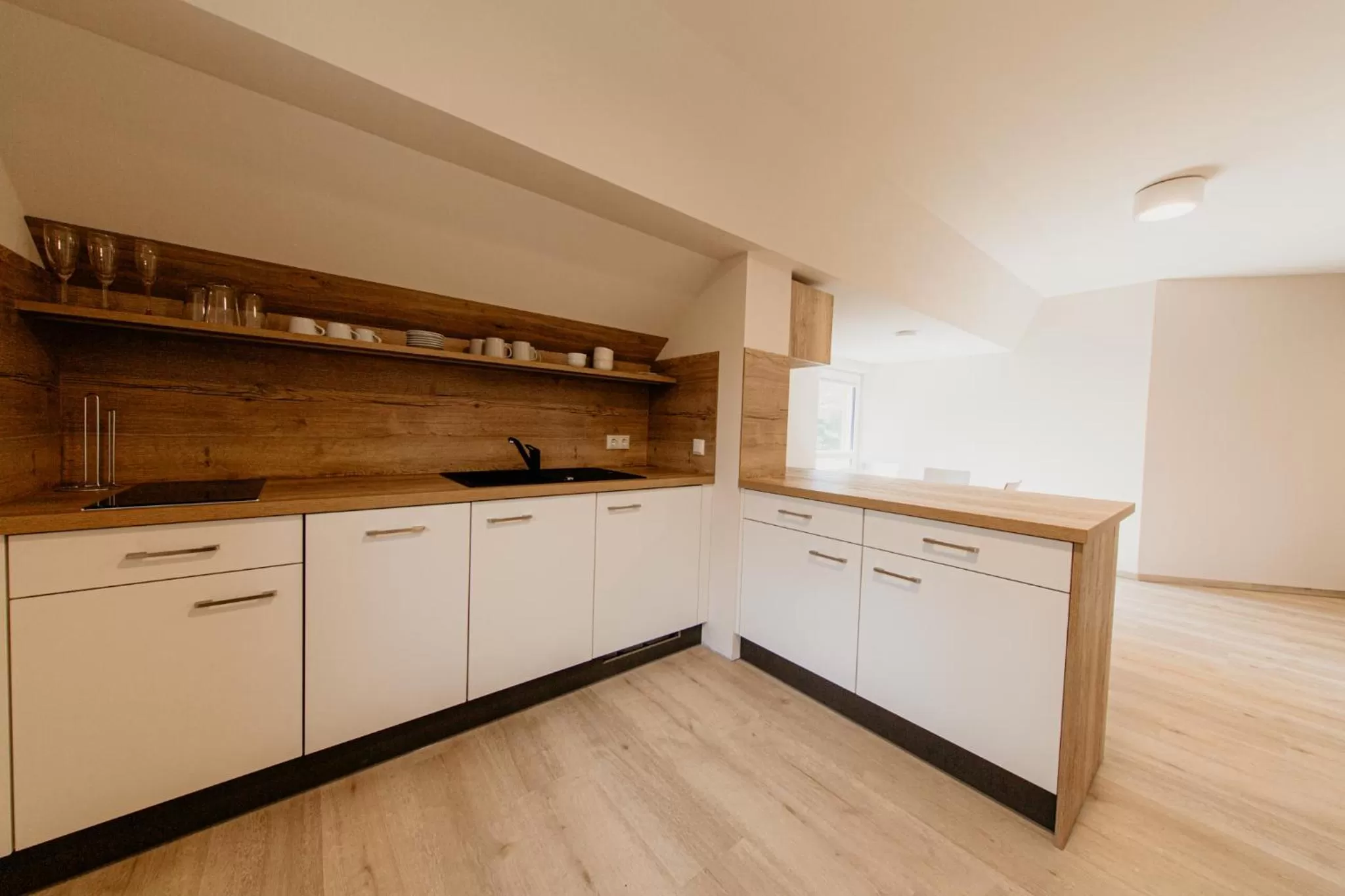 Kitchen or kitchenette in Bergpension Laasen Perle Rathen