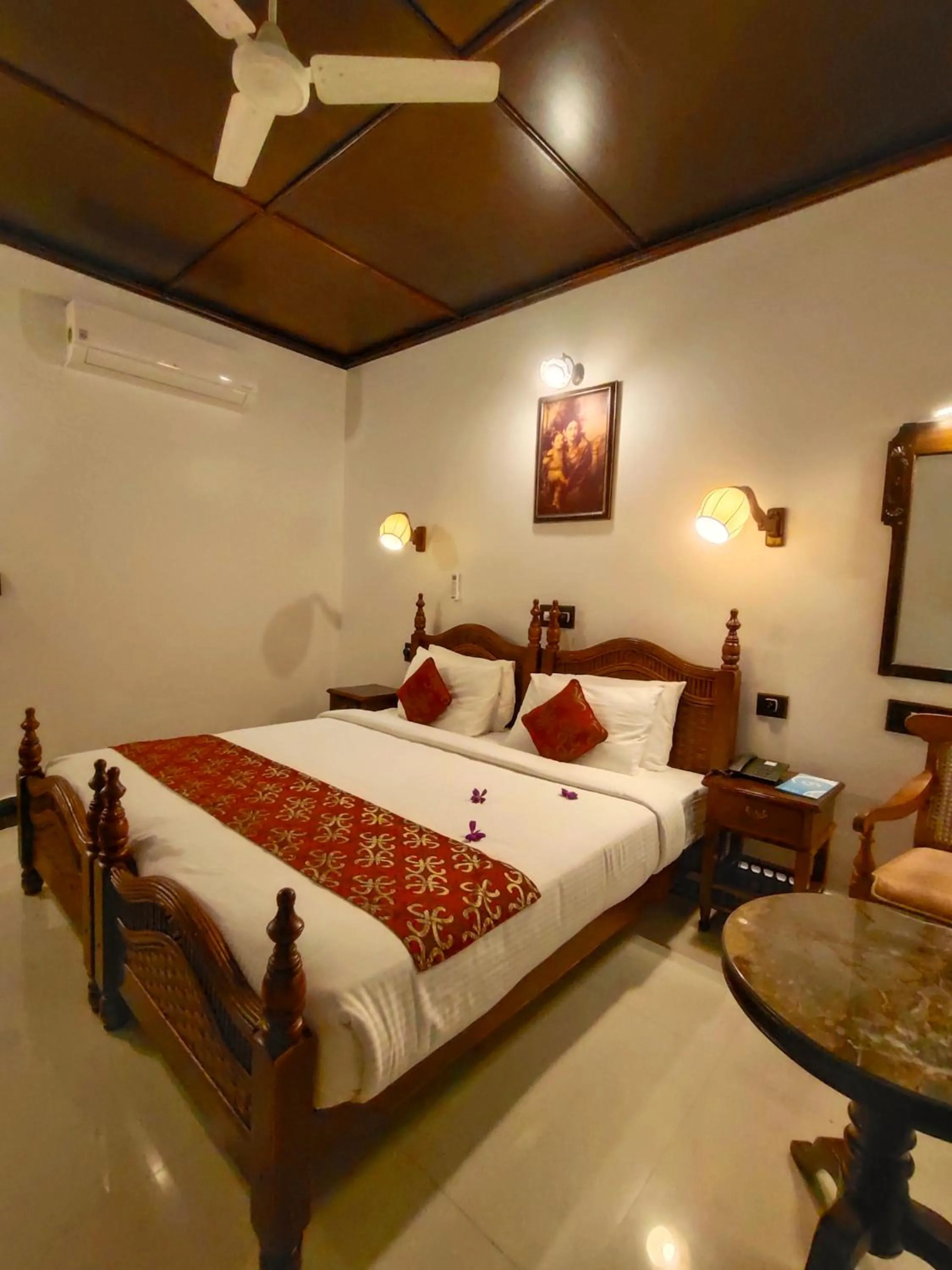 Bedroom, Bed in The Travancore Heritage Beach Resort