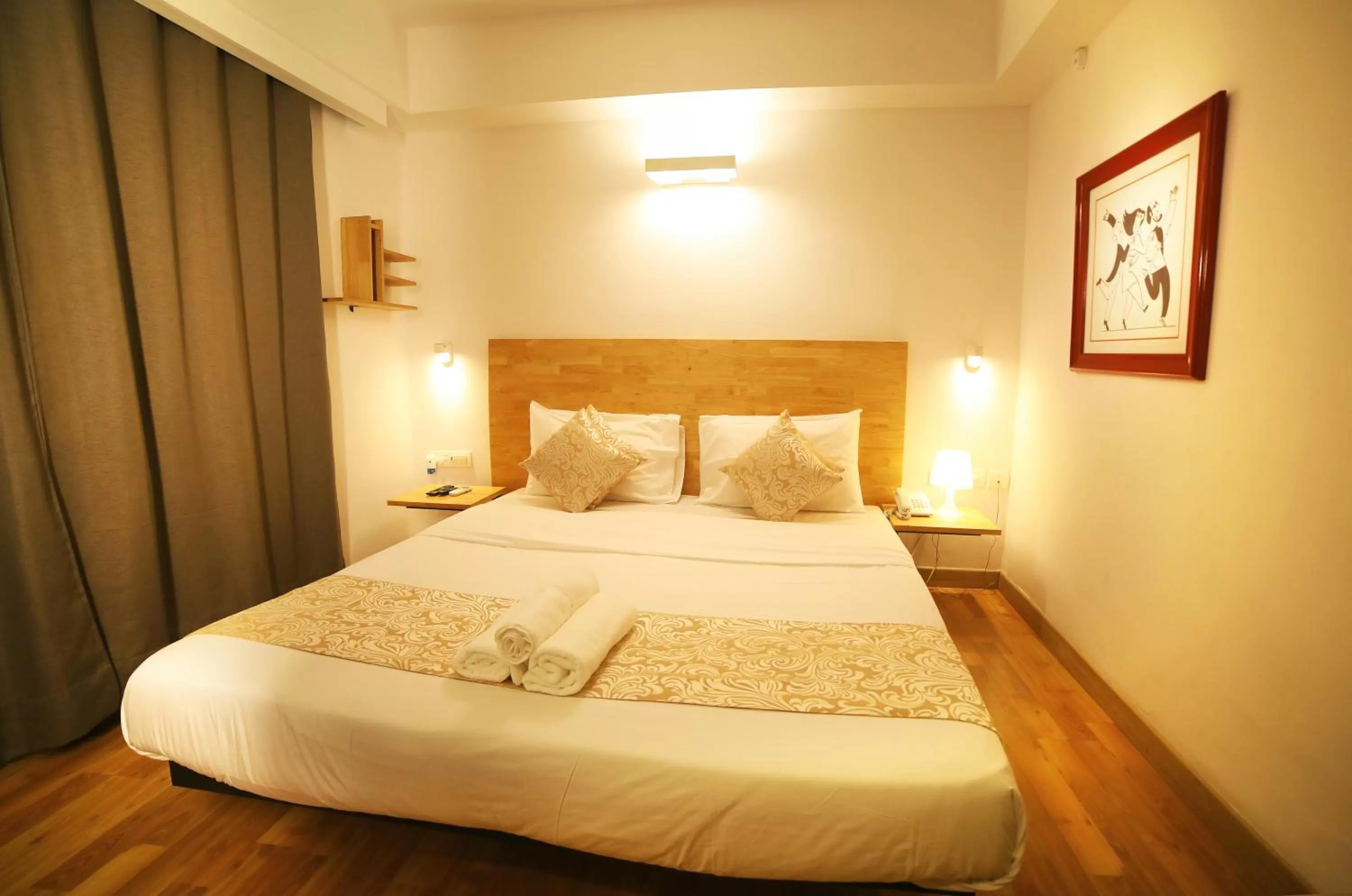 towels, Bed in The Urban Stays