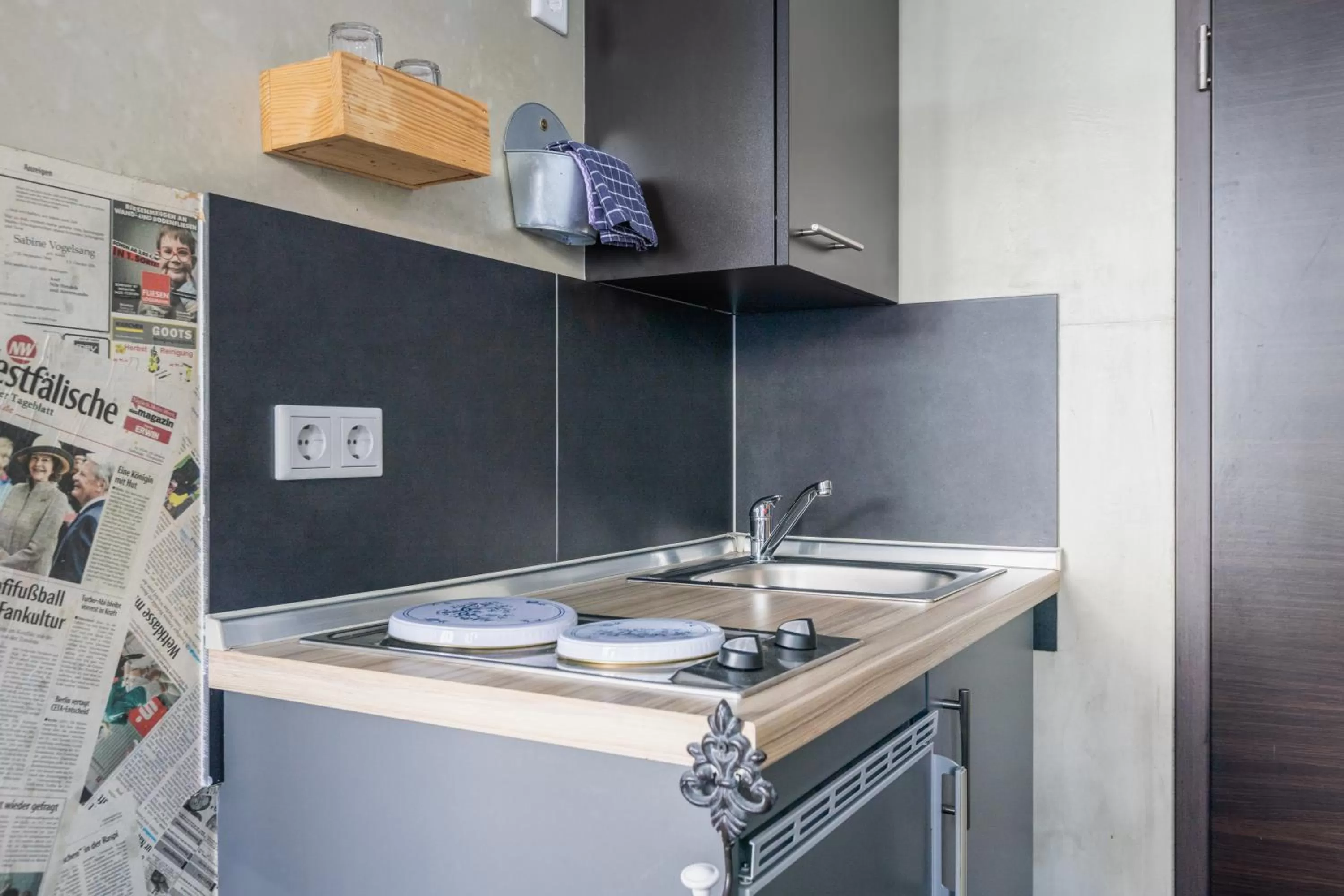 Kitchen or kitchenette in Aappartel City Center - kontaktloser Check-in 24h
