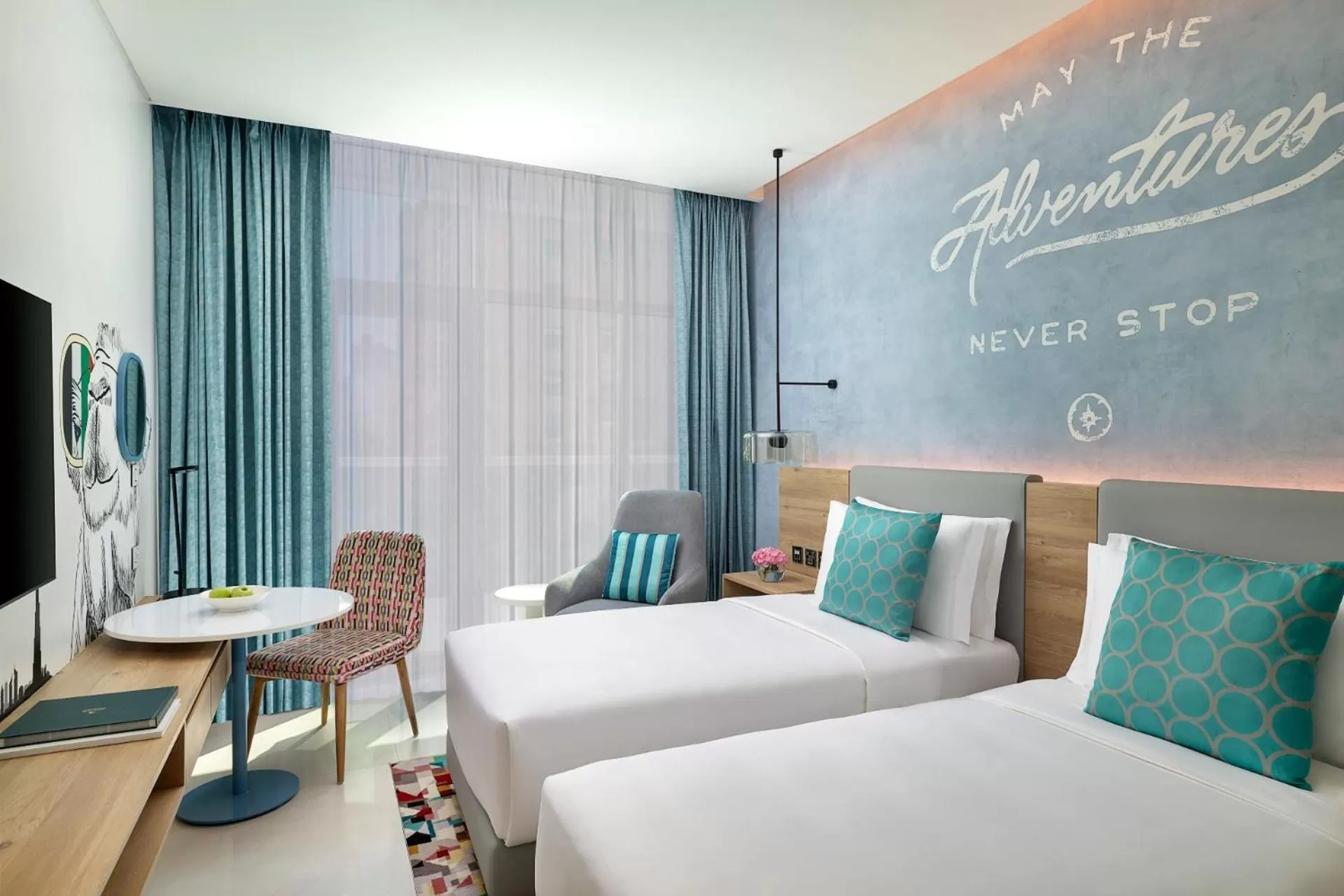 Living room, Bed in NH Collection Dubai The Palm