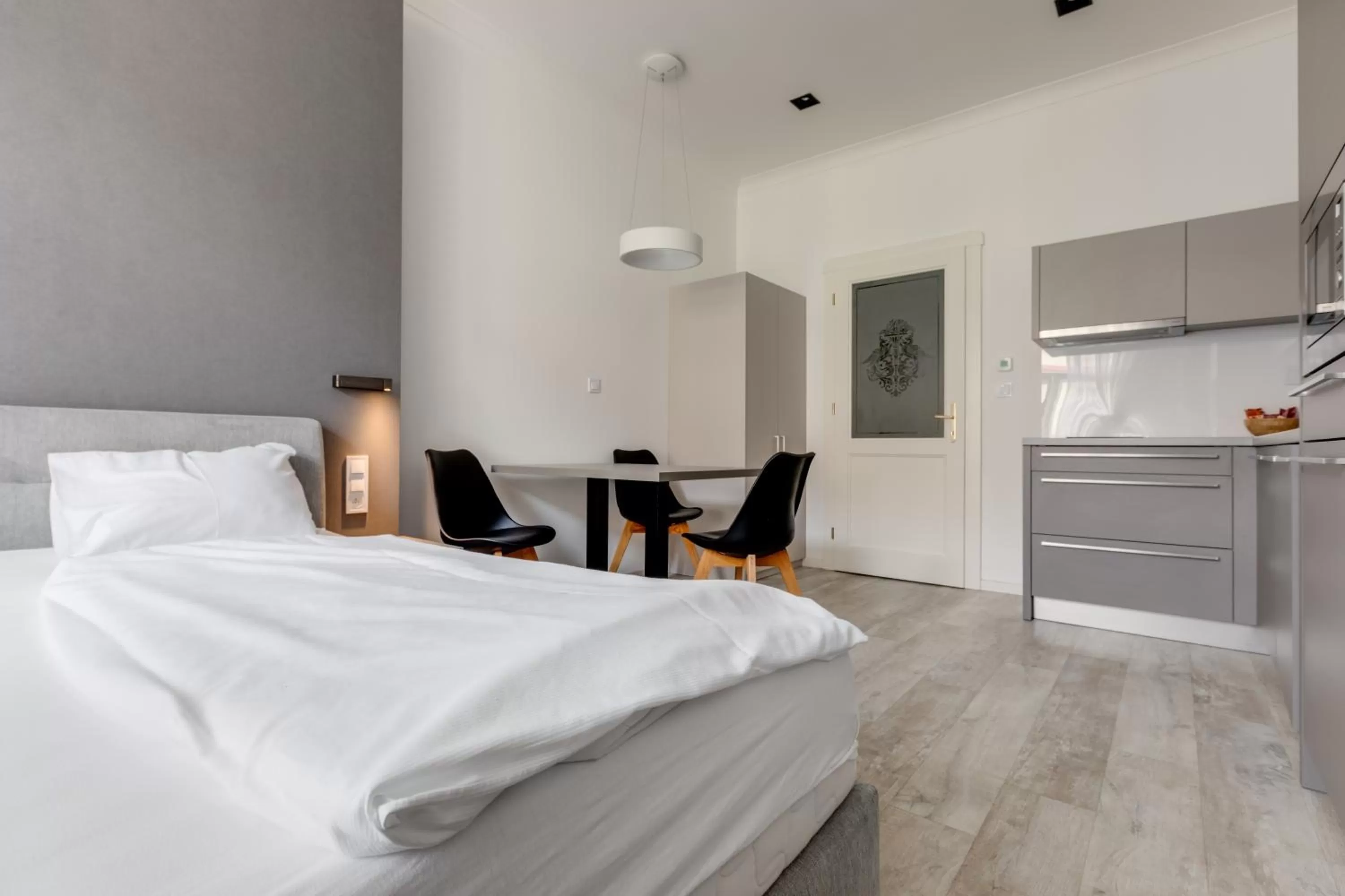 Bed in Lampi Aparthotel Prague