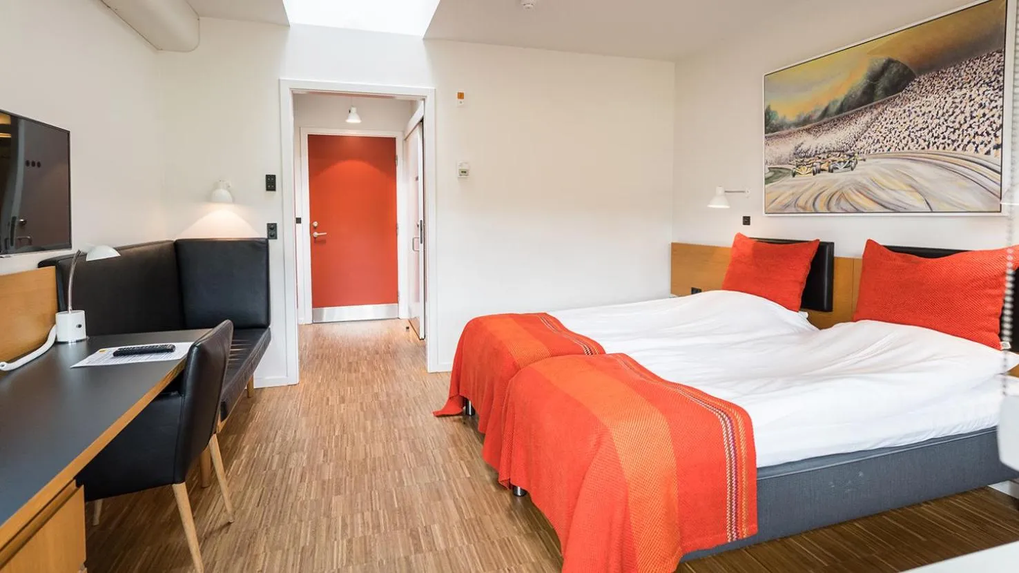 Bed in Fuglsangcentret Hotel