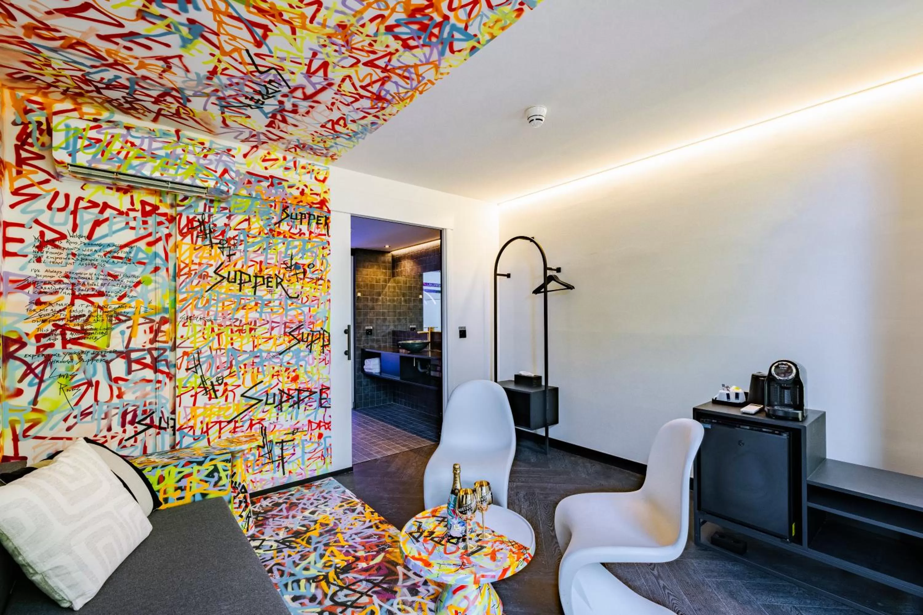 Seating area in SUPPER Hotel