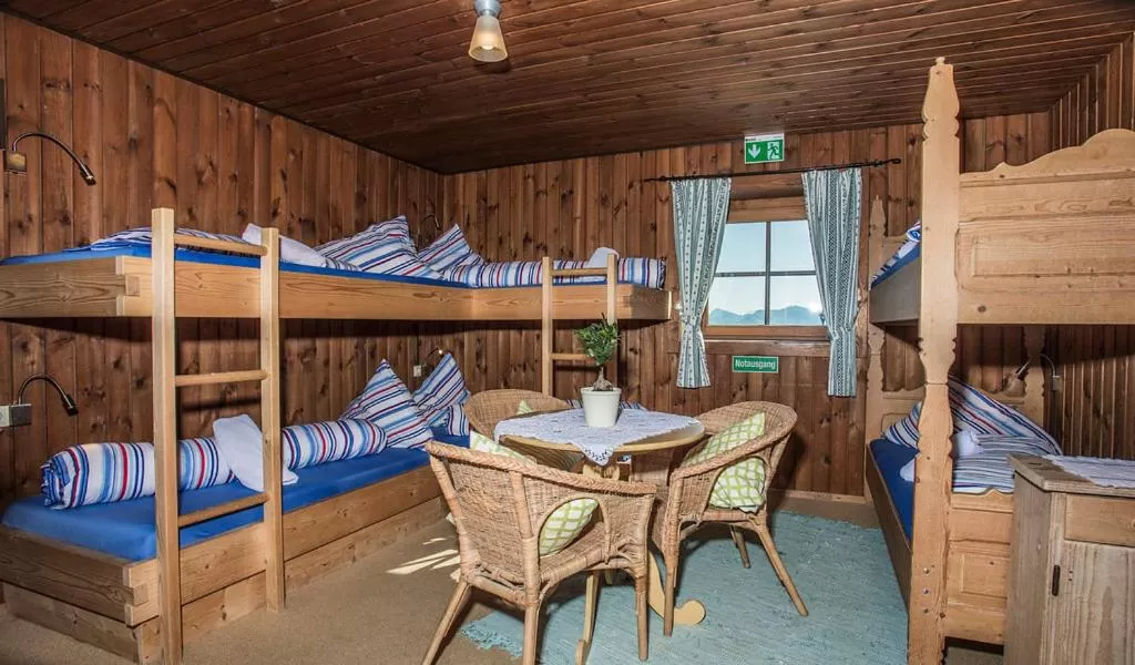 Ski School, Bed in Hocheckhuette On Top of the Kitzbuehel Hahnenkamm Mountain