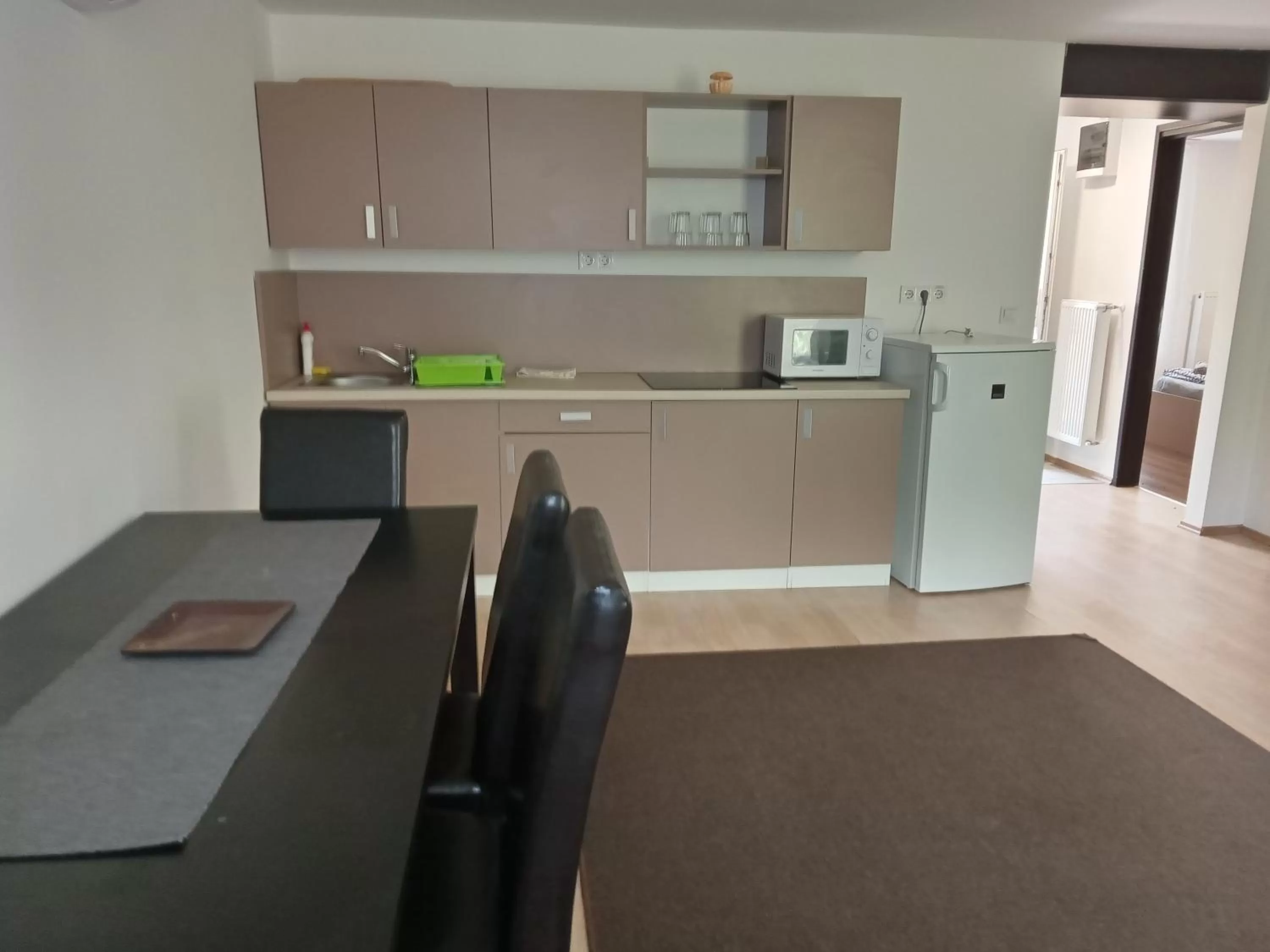 Kitchen or kitchenette in Tiszaliget Apartman és Szálló