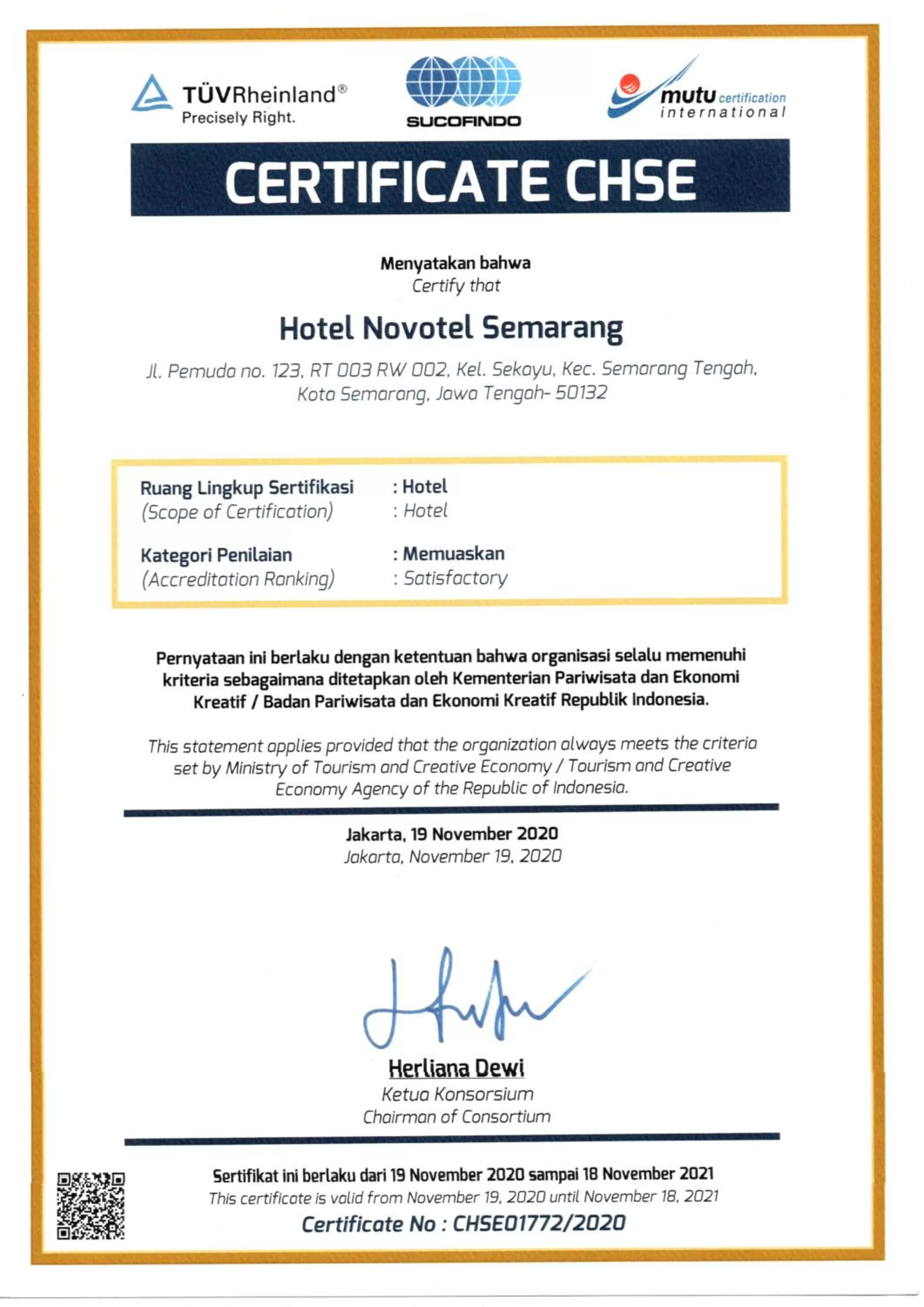 Logo/Certificate/Sign in Novotel Semarang